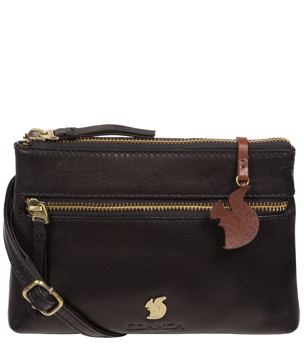 'Sweetie' Black Leather Cross Body Bag