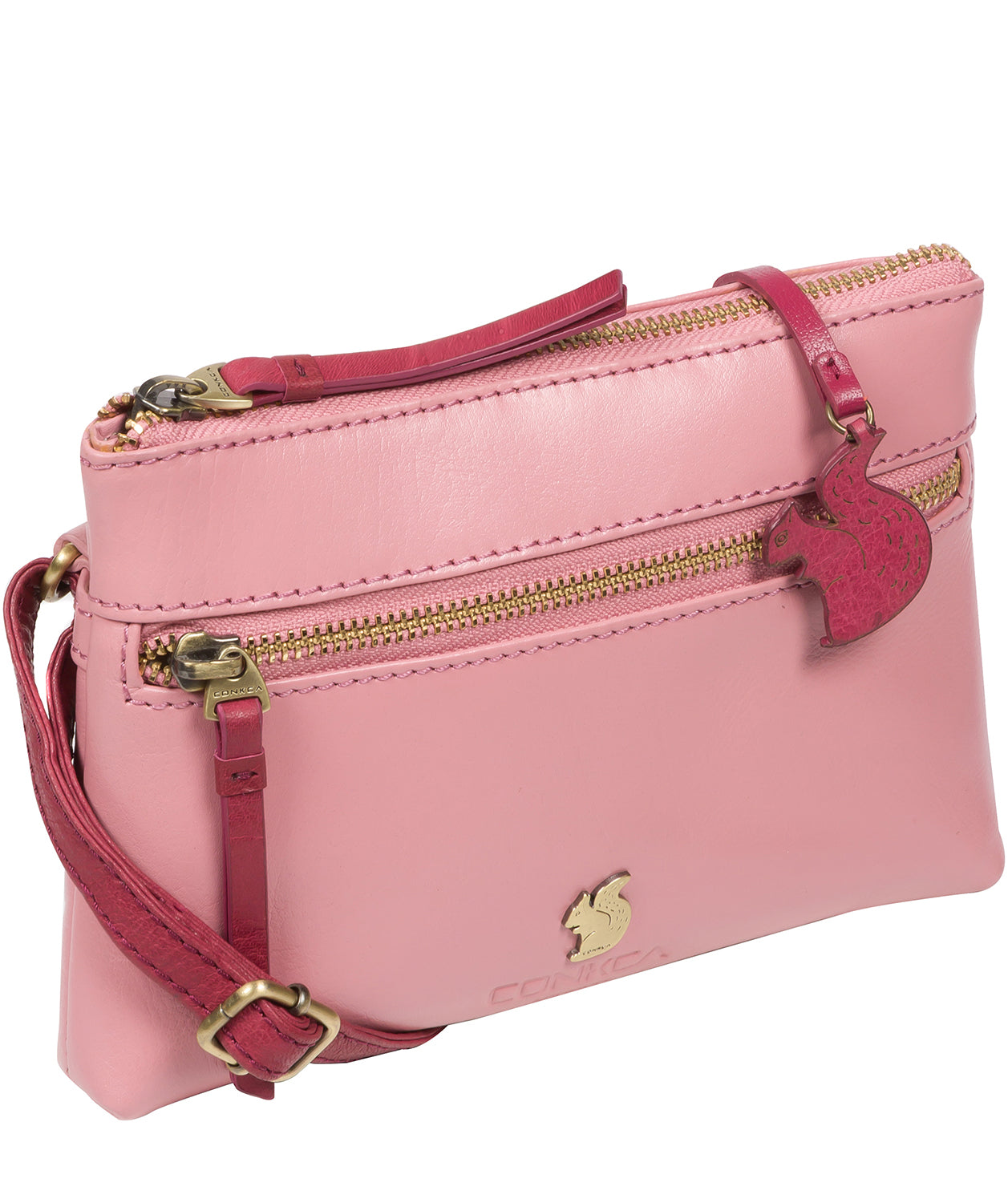 'Sweetie' Blush Pink & Orchid Leather Cross Body Bag