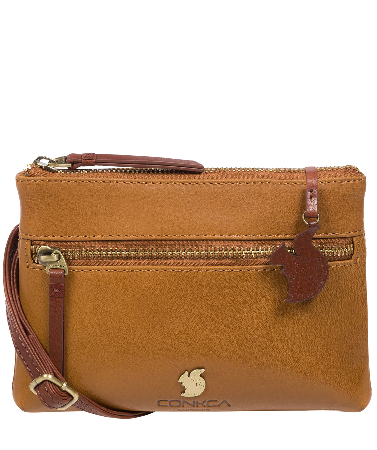 'Sweetie' Dark Tan & Conker Brown Leather Cross Body Bag