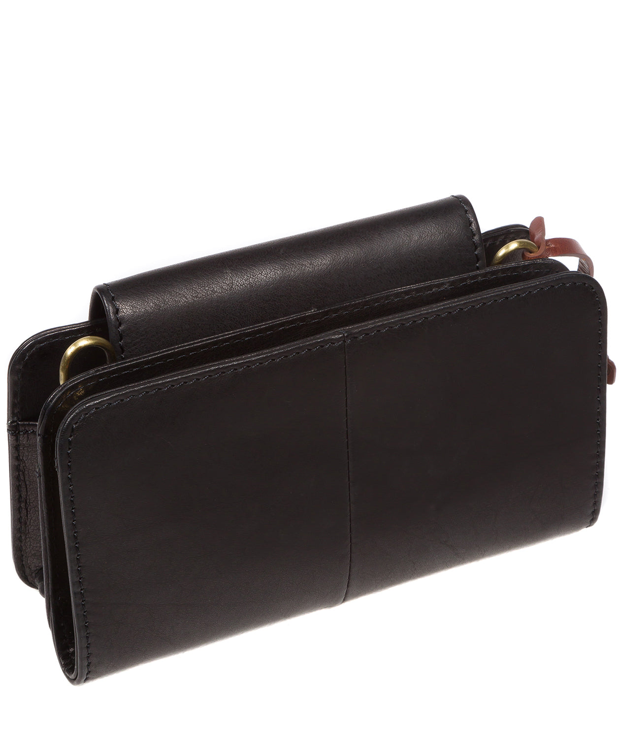 'Little Wonder' Black Leather Cross Body Clutch Bag