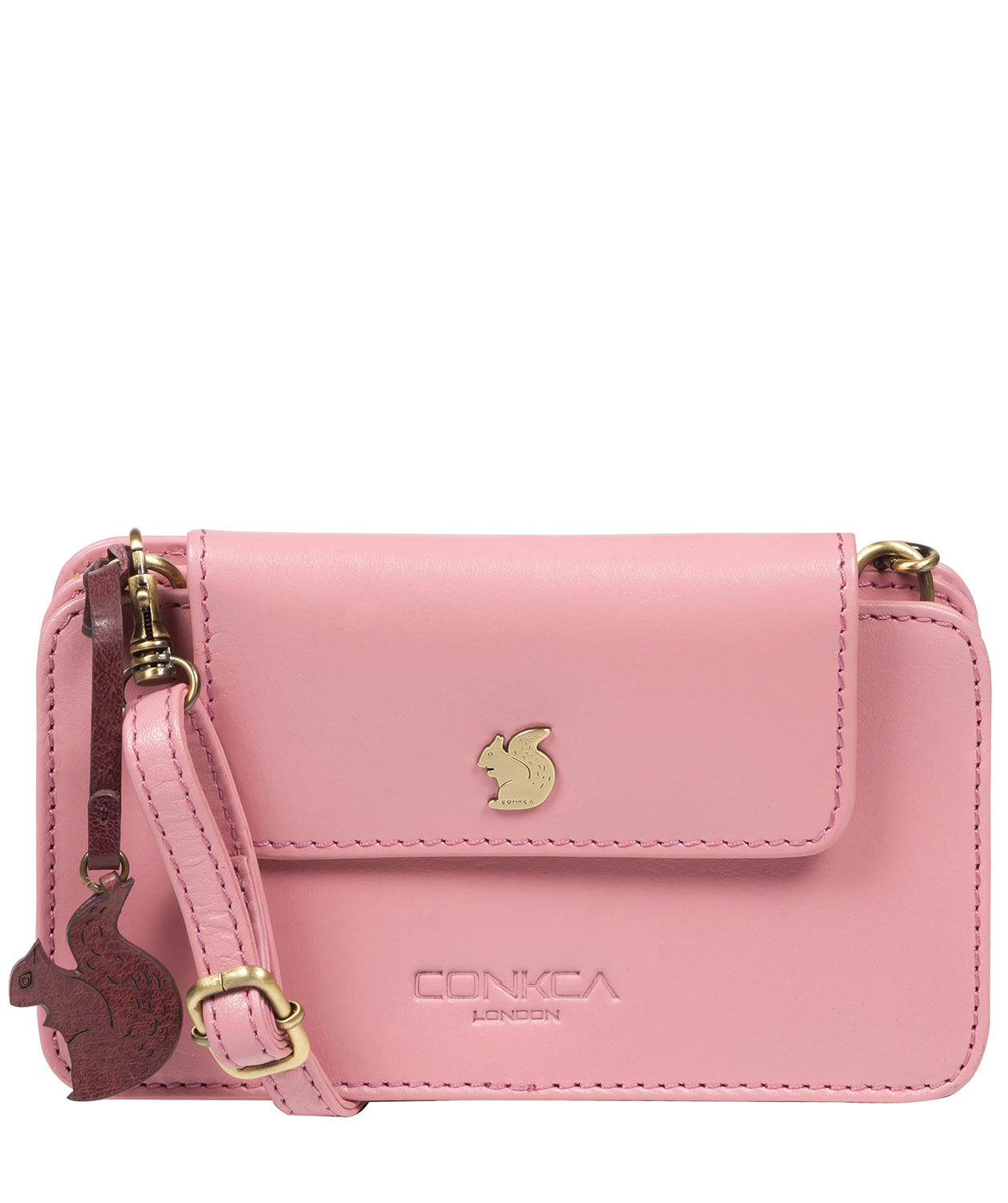 'Little Wonder' Blush Leather Cross Body Clutch Bag