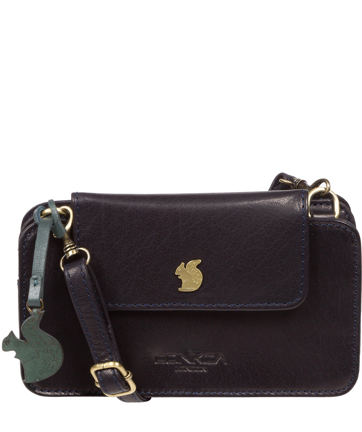 'Little Wonder' Navy Leather Cross Body Clutch Bag