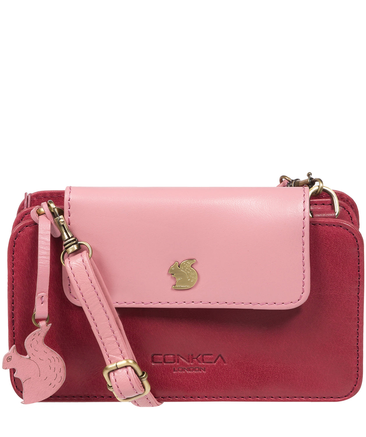 'Little Wonder' Orchid & Blush Pink Leather Cross Body Clutch Bag