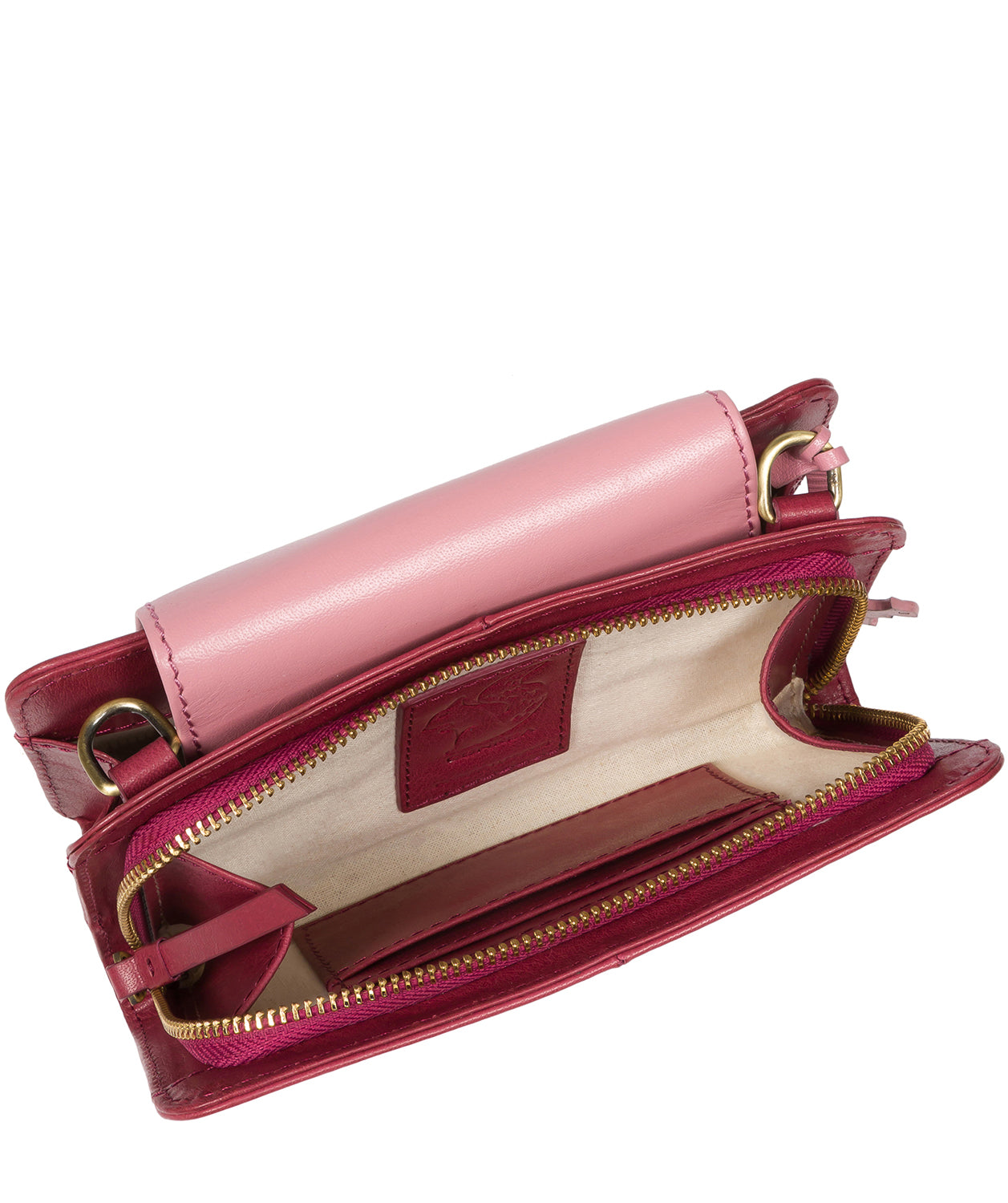 'Little Wonder' Orchid & Blush Pink Leather Cross Body Clutch Bag