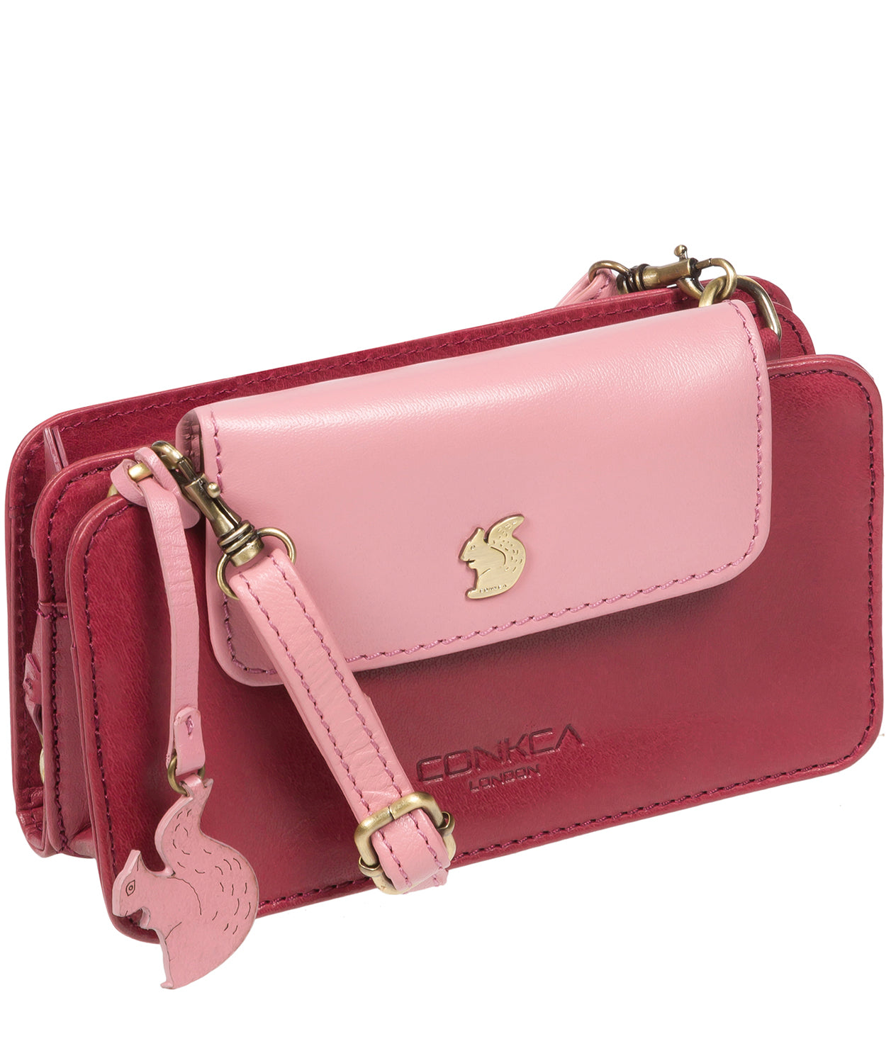 'Little Wonder' Orchid & Blush Pink Leather Cross Body Clutch Bag