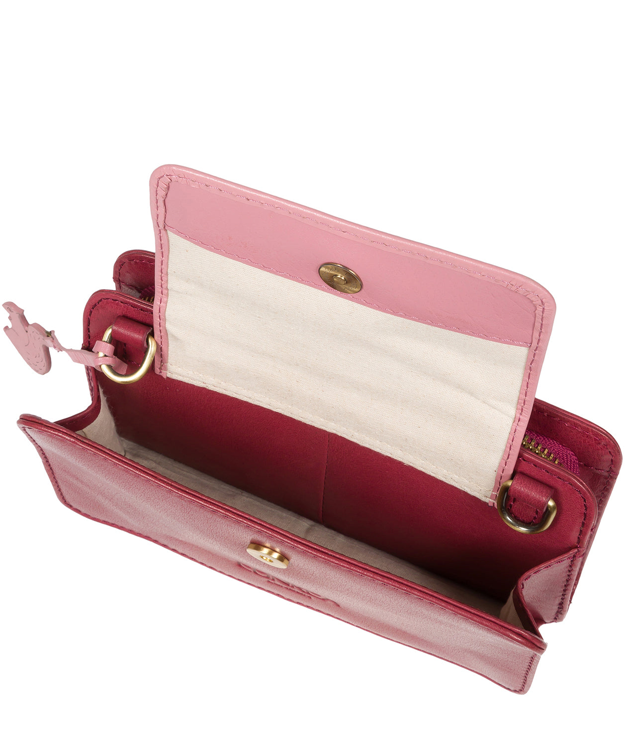 'Little Wonder' Orchid & Blush Pink Leather Cross Body Clutch Bag