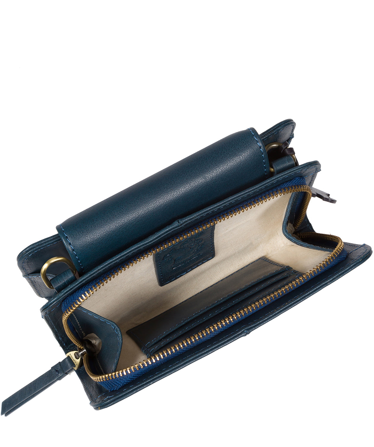 'Little Wonder' Snorkel Blue Leather Cross Body Clutch Bag