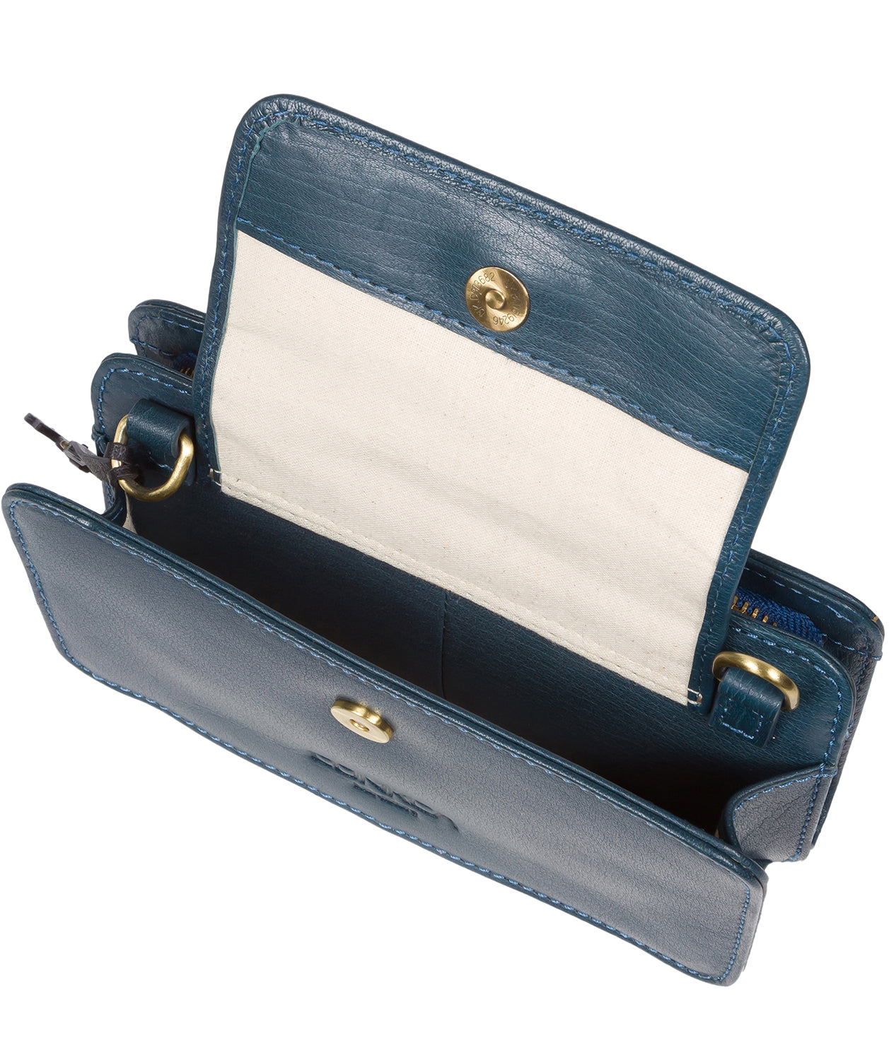 'Little Wonder' Snorkel Blue Leather Cross Body Clutch Bag