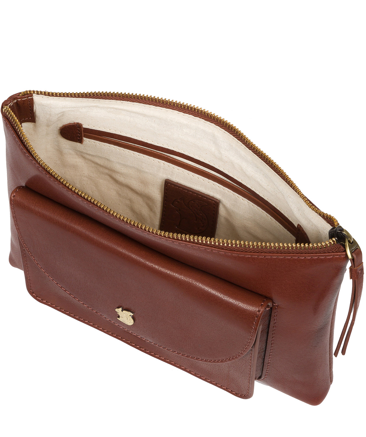 'Treasure' Conker Brown Leather Clutch Bag