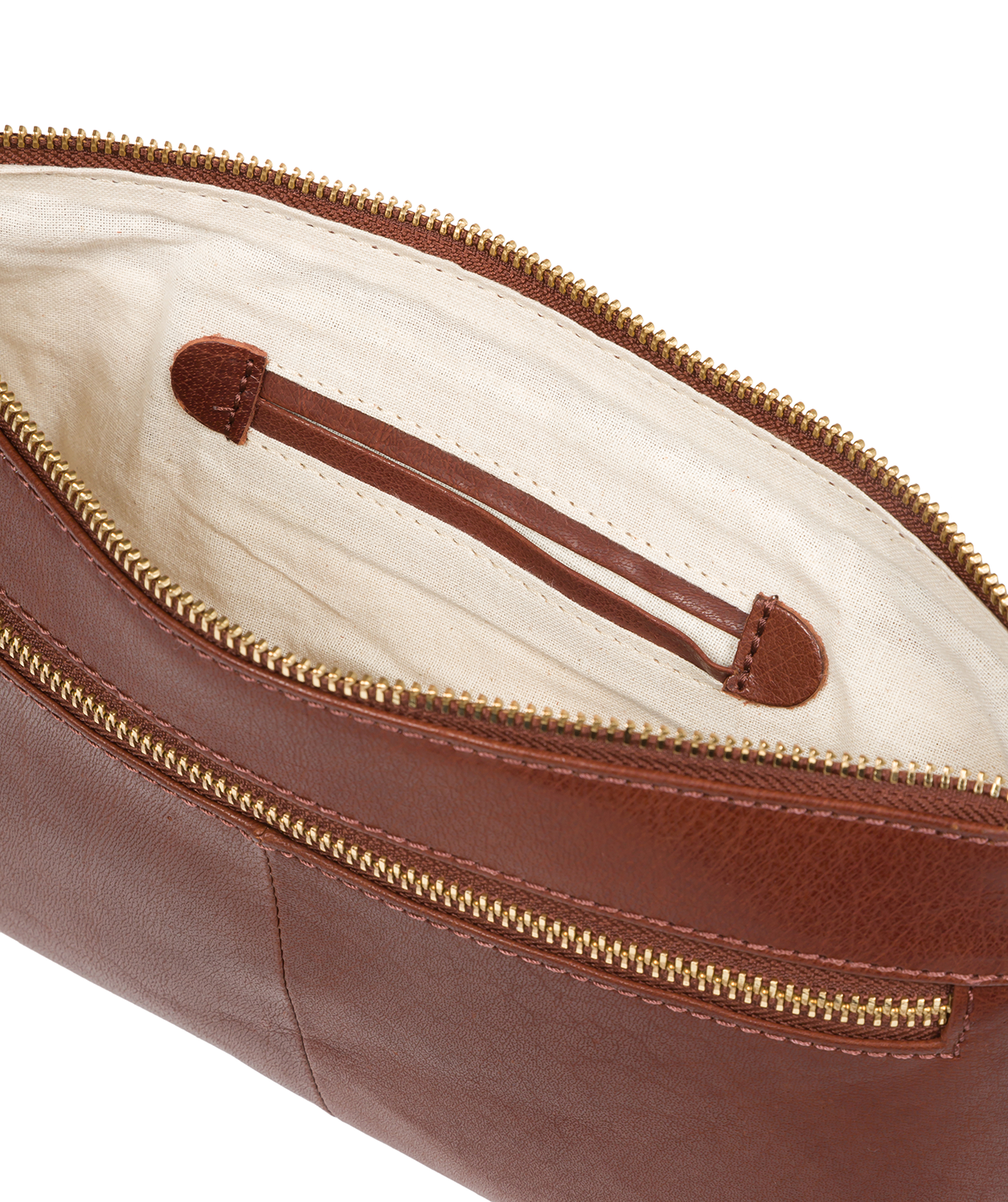 'Treasure' Conker Brown Leather Clutch Bag