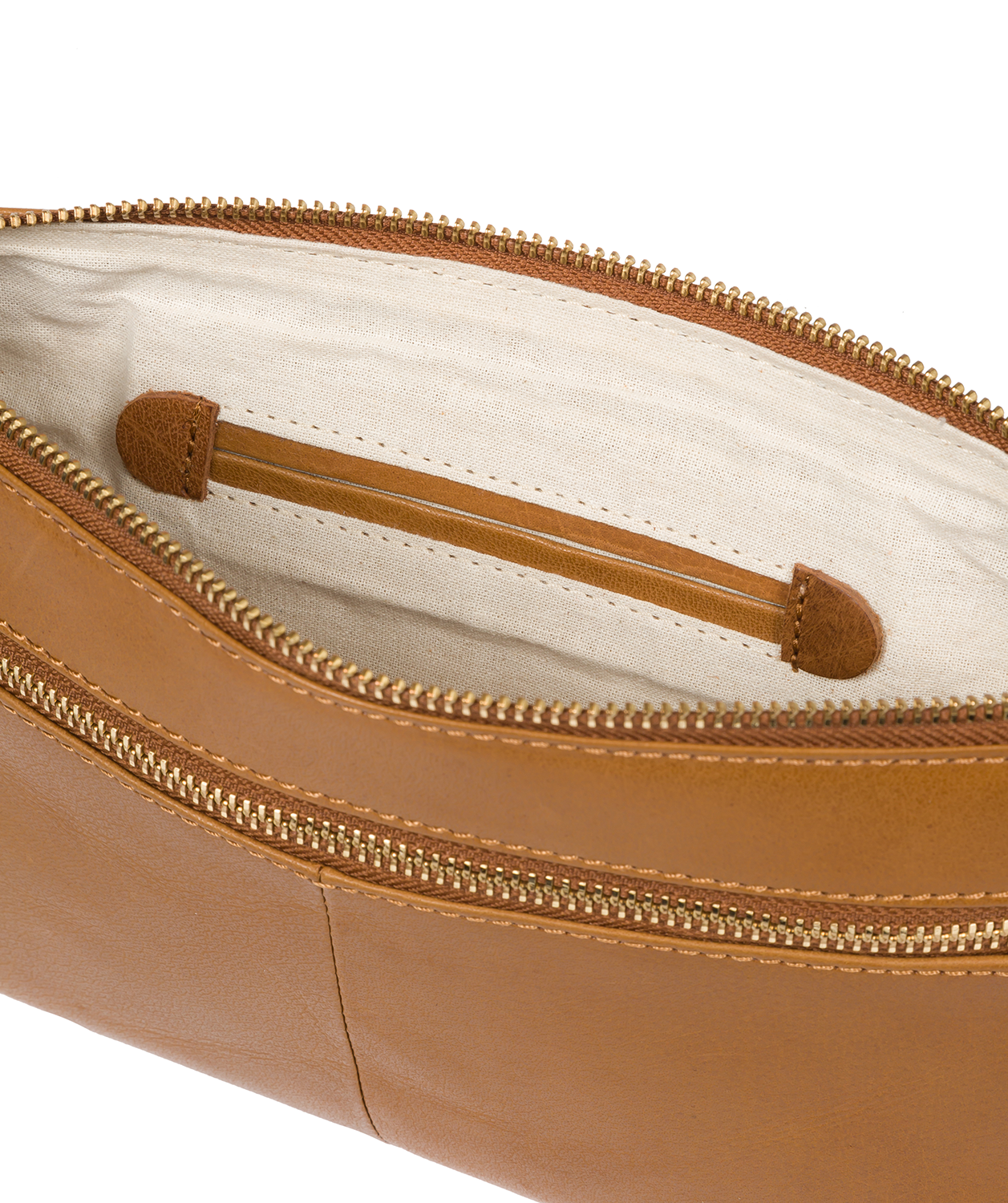 'Treasure' Dark Tan Leather Clutch Bag