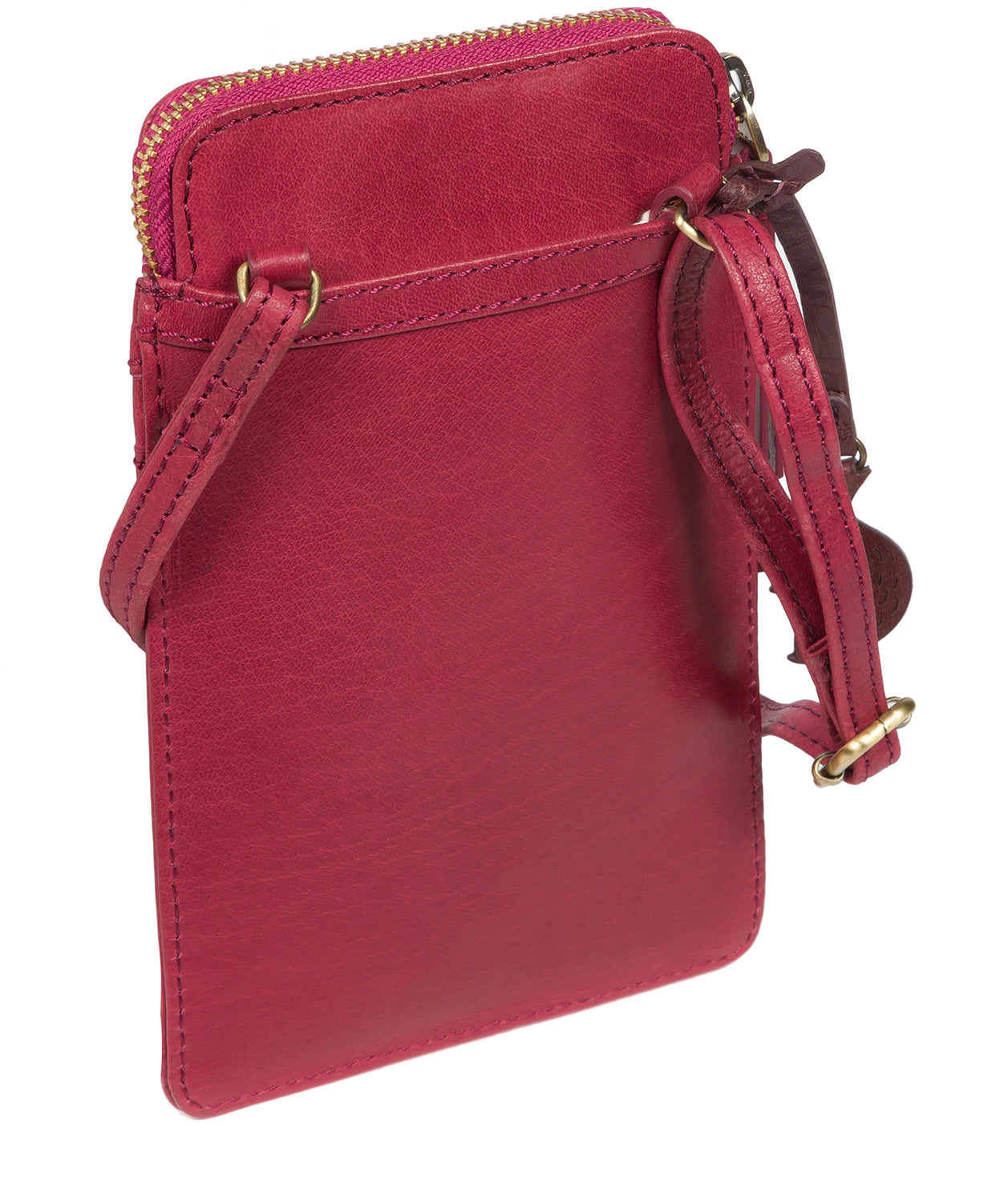 'Bambino' Orchid Leather Cross Body Phone Bag