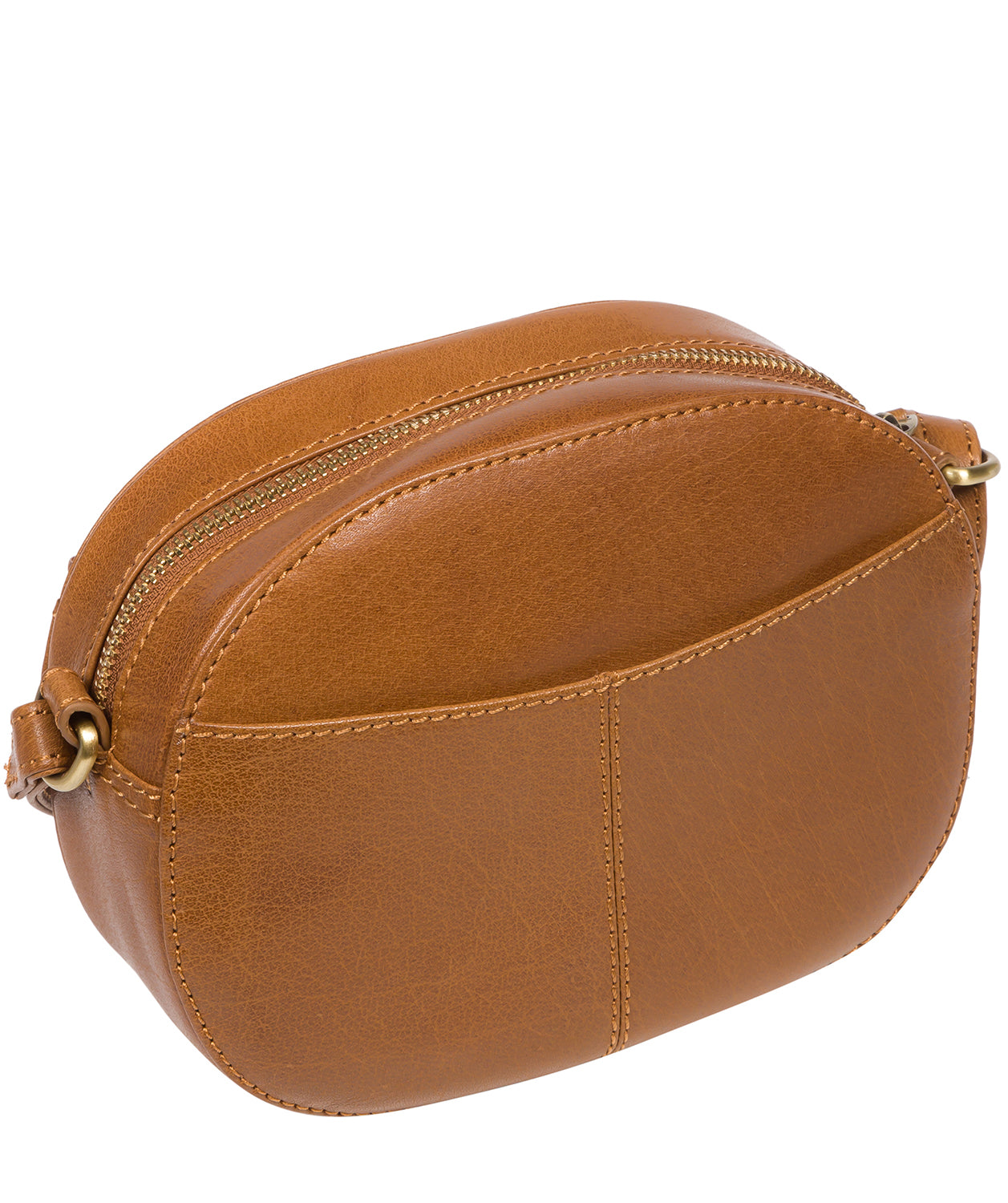 'Una' Dark Tan Leather Cross Body Bag