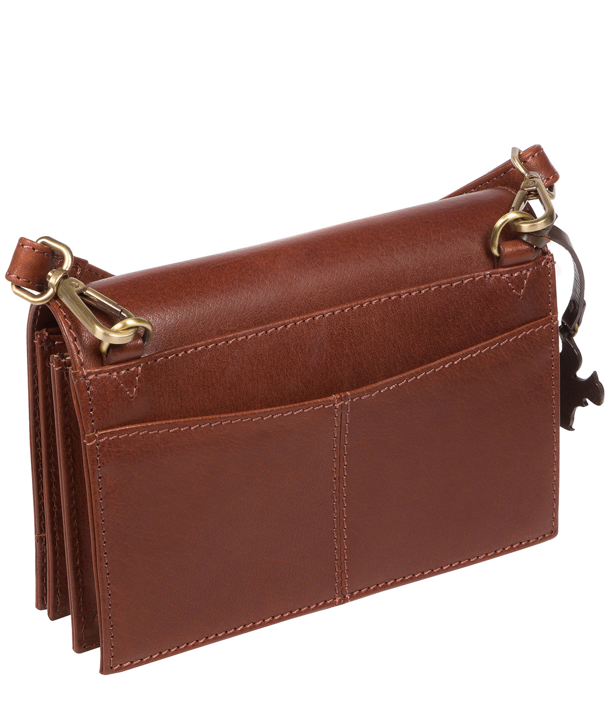 'Nemo' Conker Brown Leather Cross Body Clutch Bag