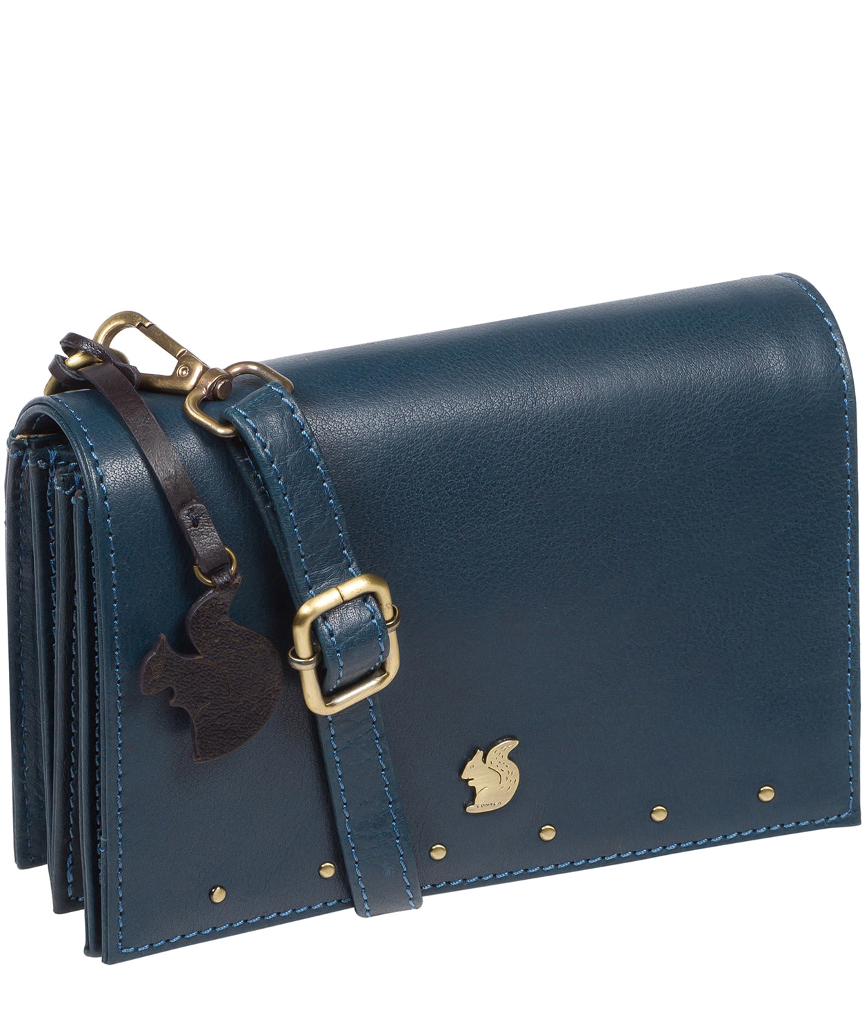 'Nemo' Snorkel Blue Leather Cross Body Clutch Bag