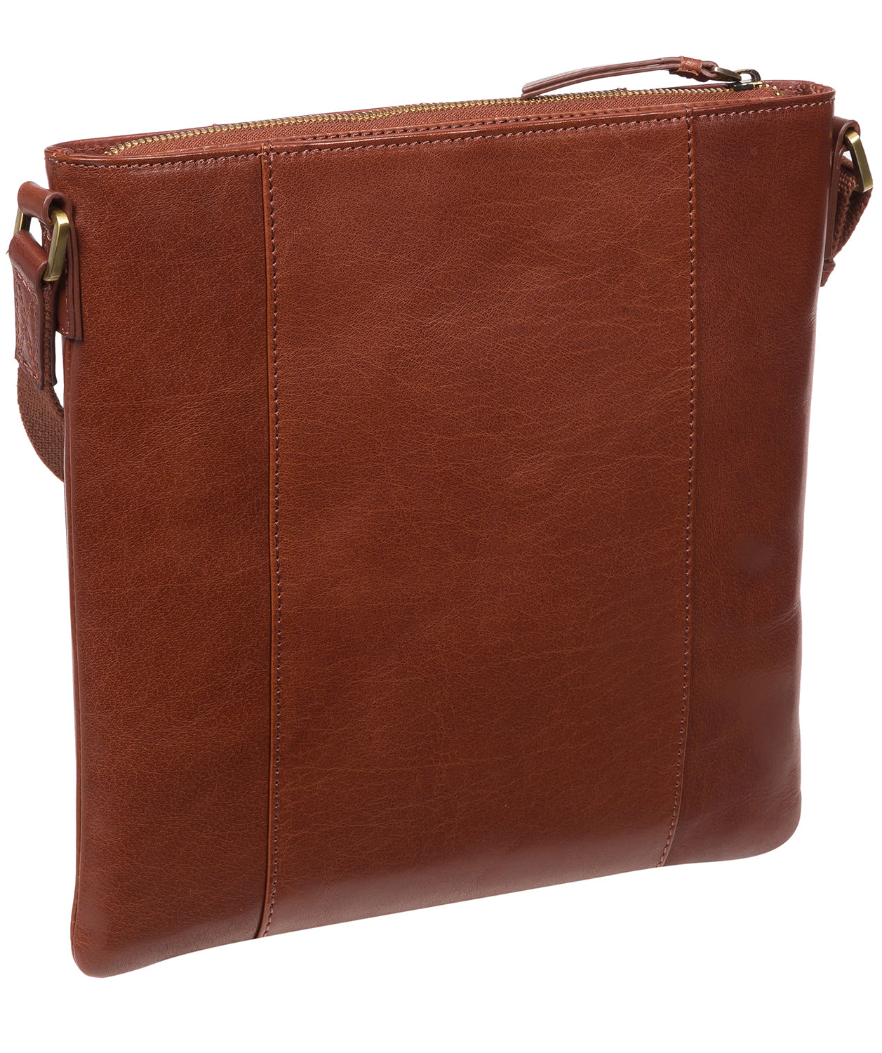 'Sol' Conker Brown Leather Cross Body Clutch Bag