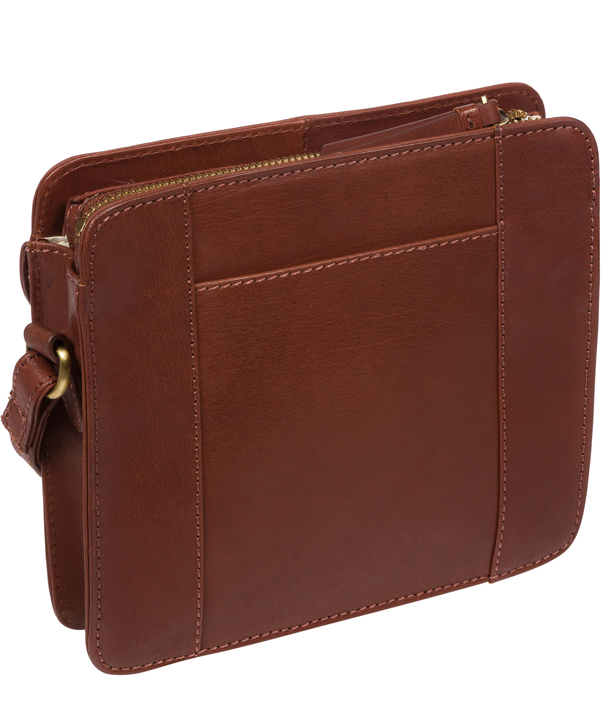 'Magda' Conker Brown Leather Cross Body Bag