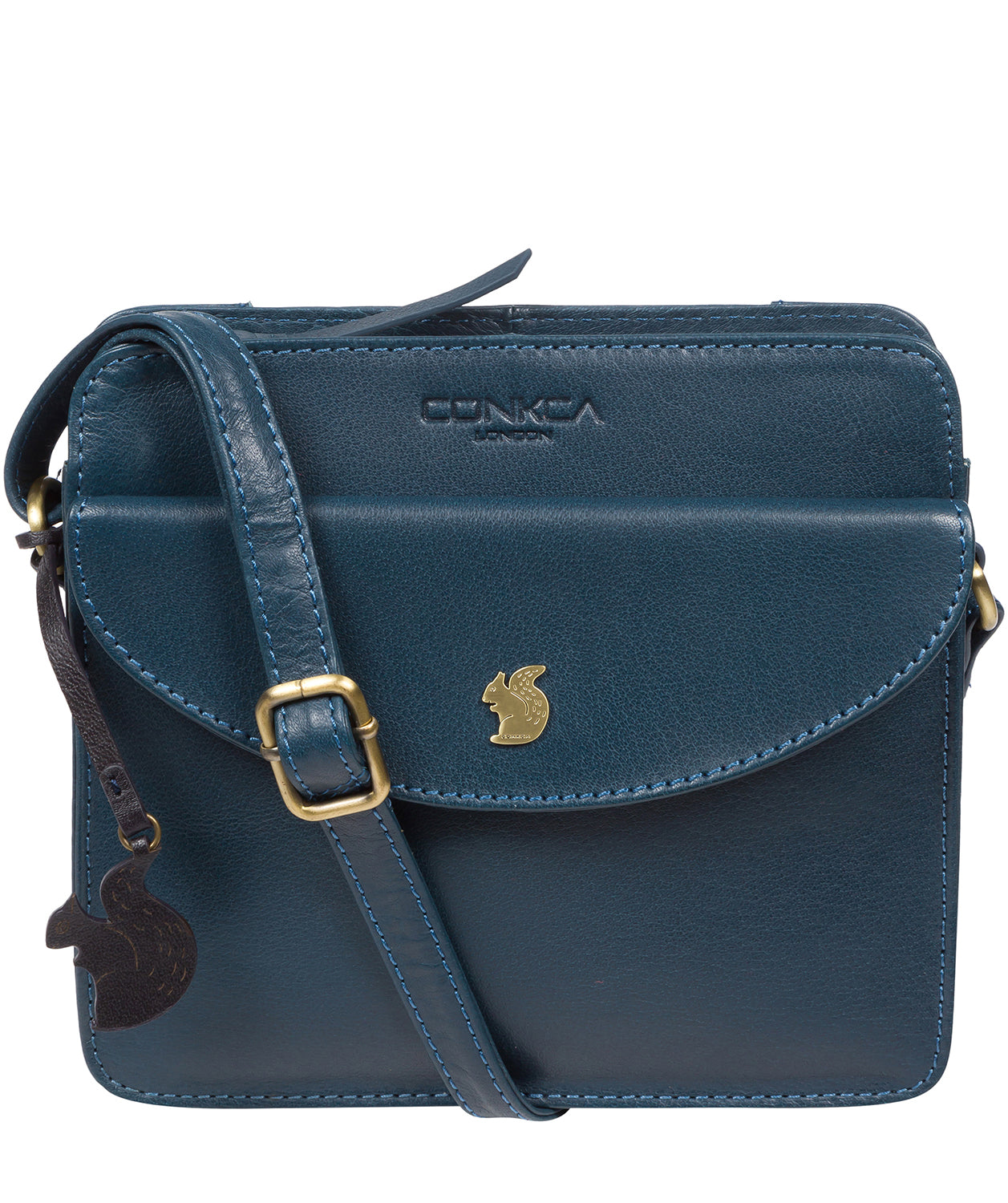 'Magda' Snorkel Blue Leather Cross Body Bag