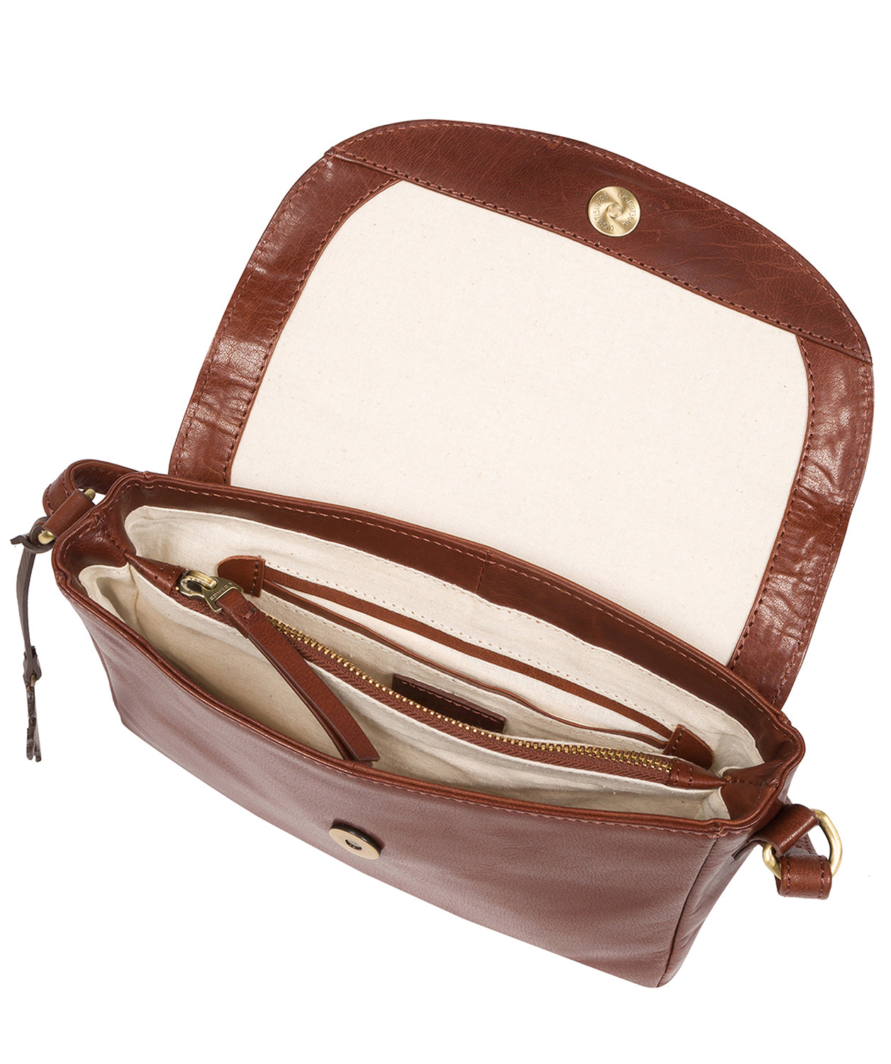 'Ula' Conker Brown Leather Cross Body Bag