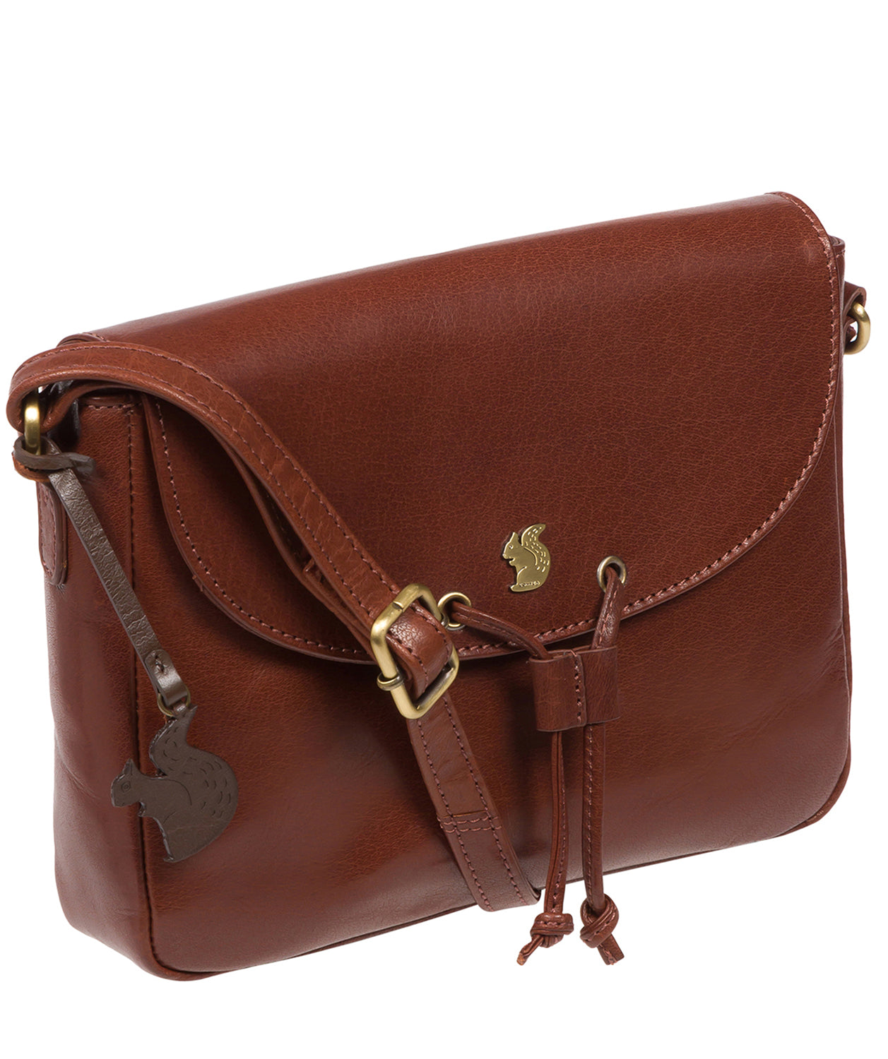 'Ula' Conker Brown Leather Cross Body Bag