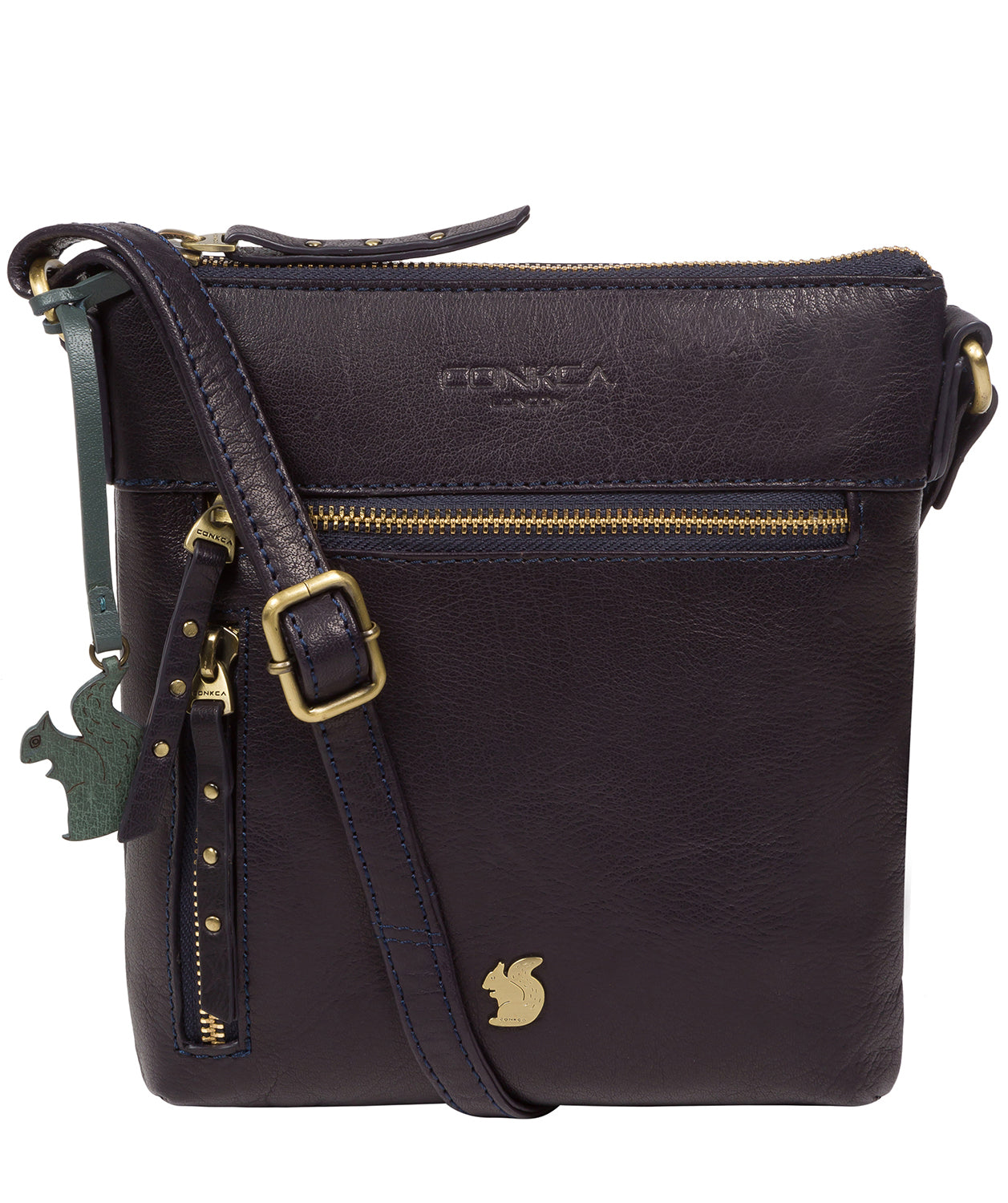 'Elf' Navy Leather Cross Body Bag