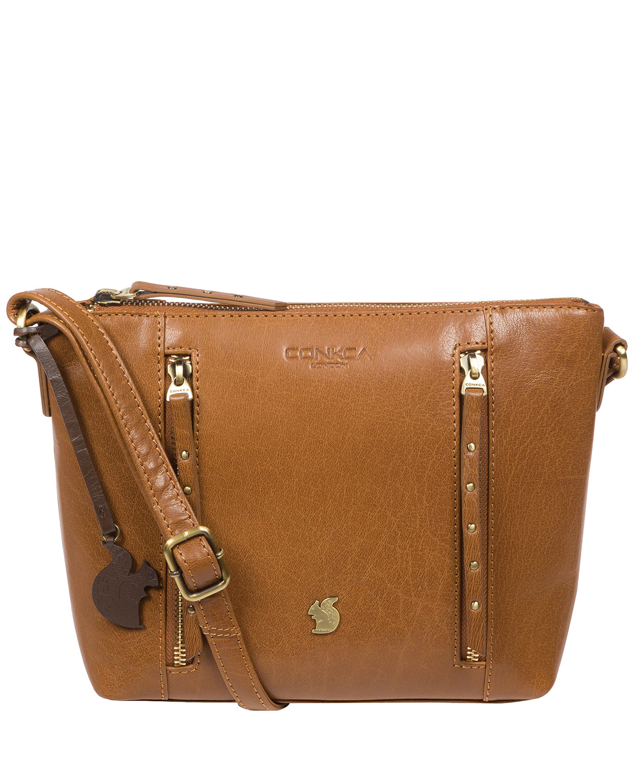 'Pip' Dark Tan Leather Cross Body Bag