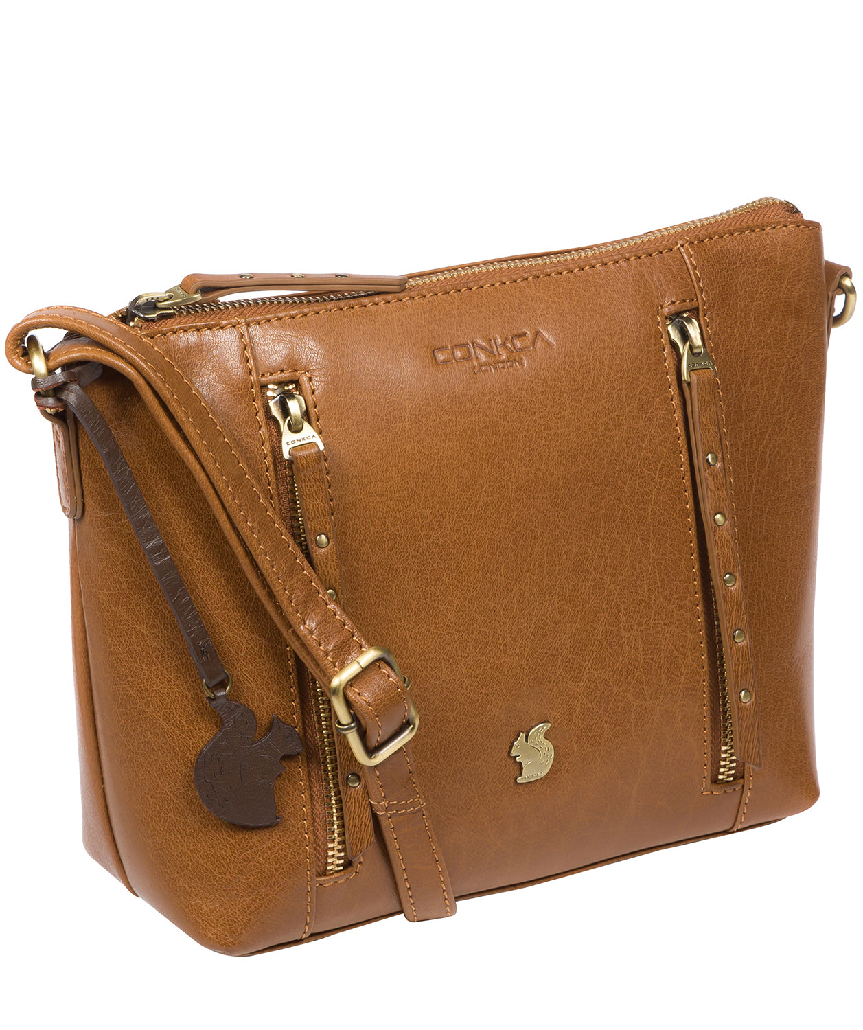 'Pip' Dark Tan Leather Cross Body Bag