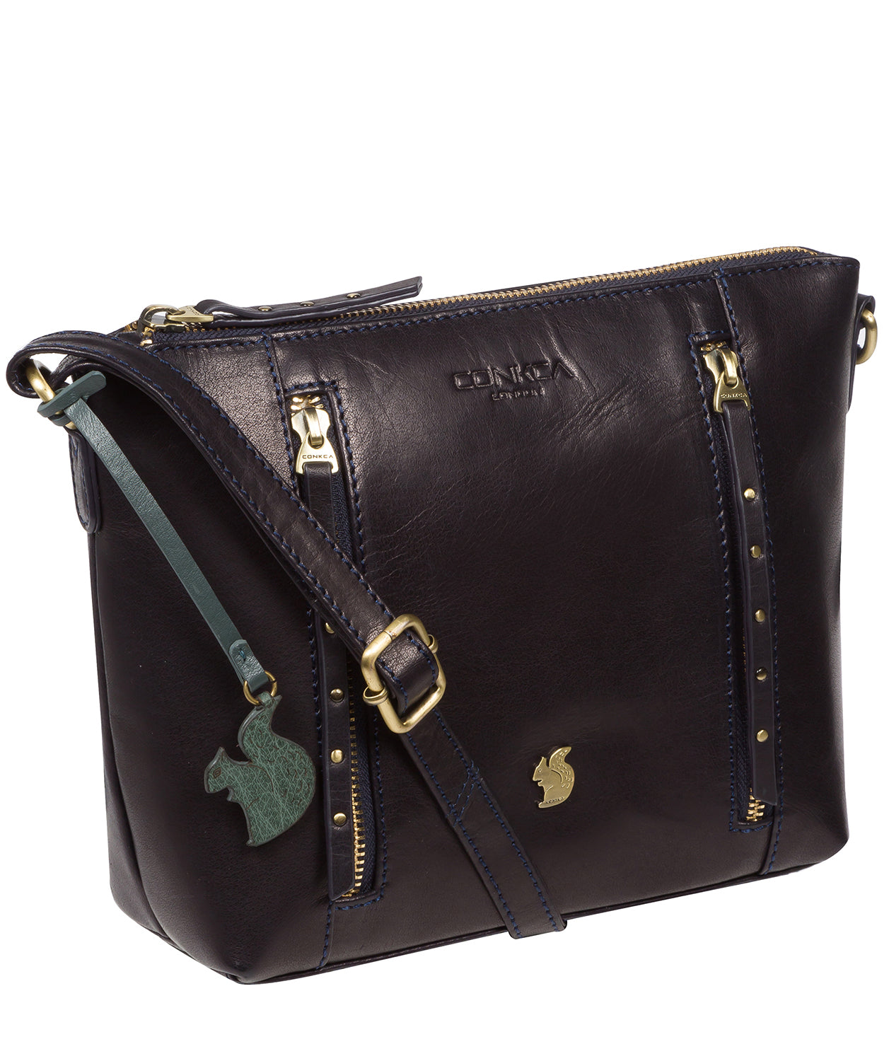 'Pip' Navy Leather Cross Body Bag