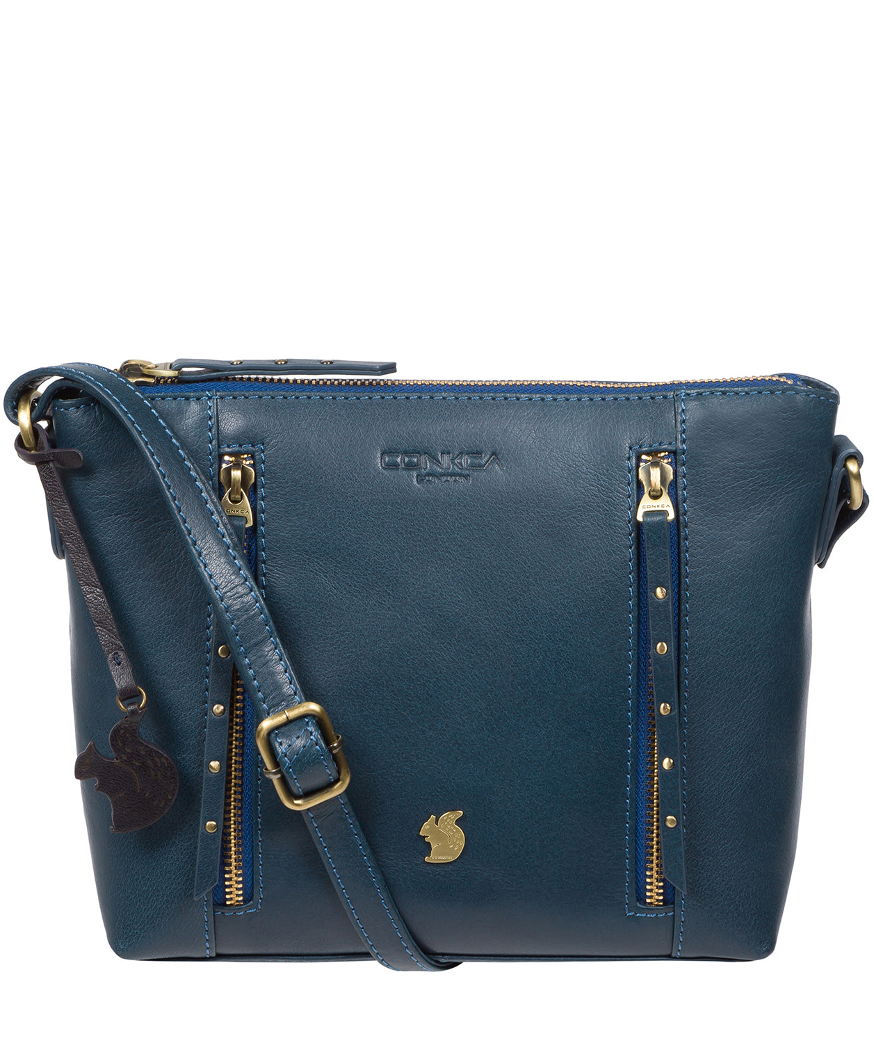 'Pip' Snorkel Blue Leather Cross Body Bag