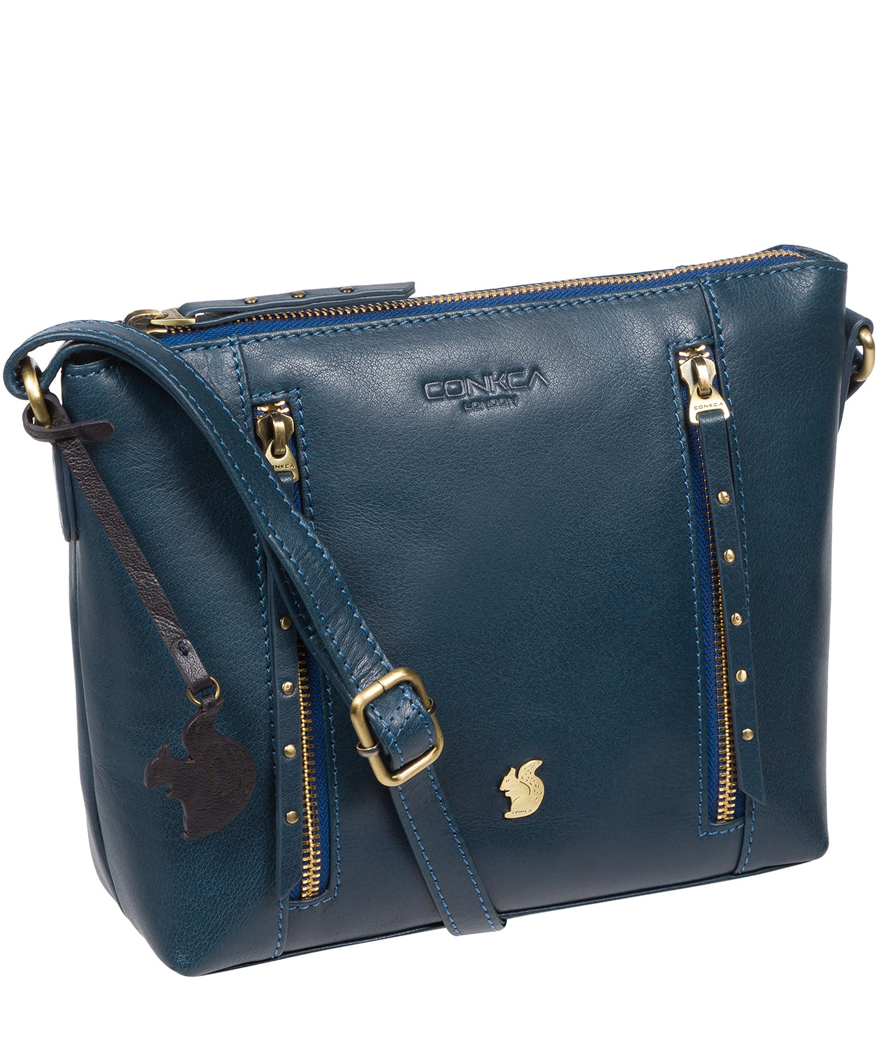 'Pip' Snorkel Blue Leather Cross Body Bag