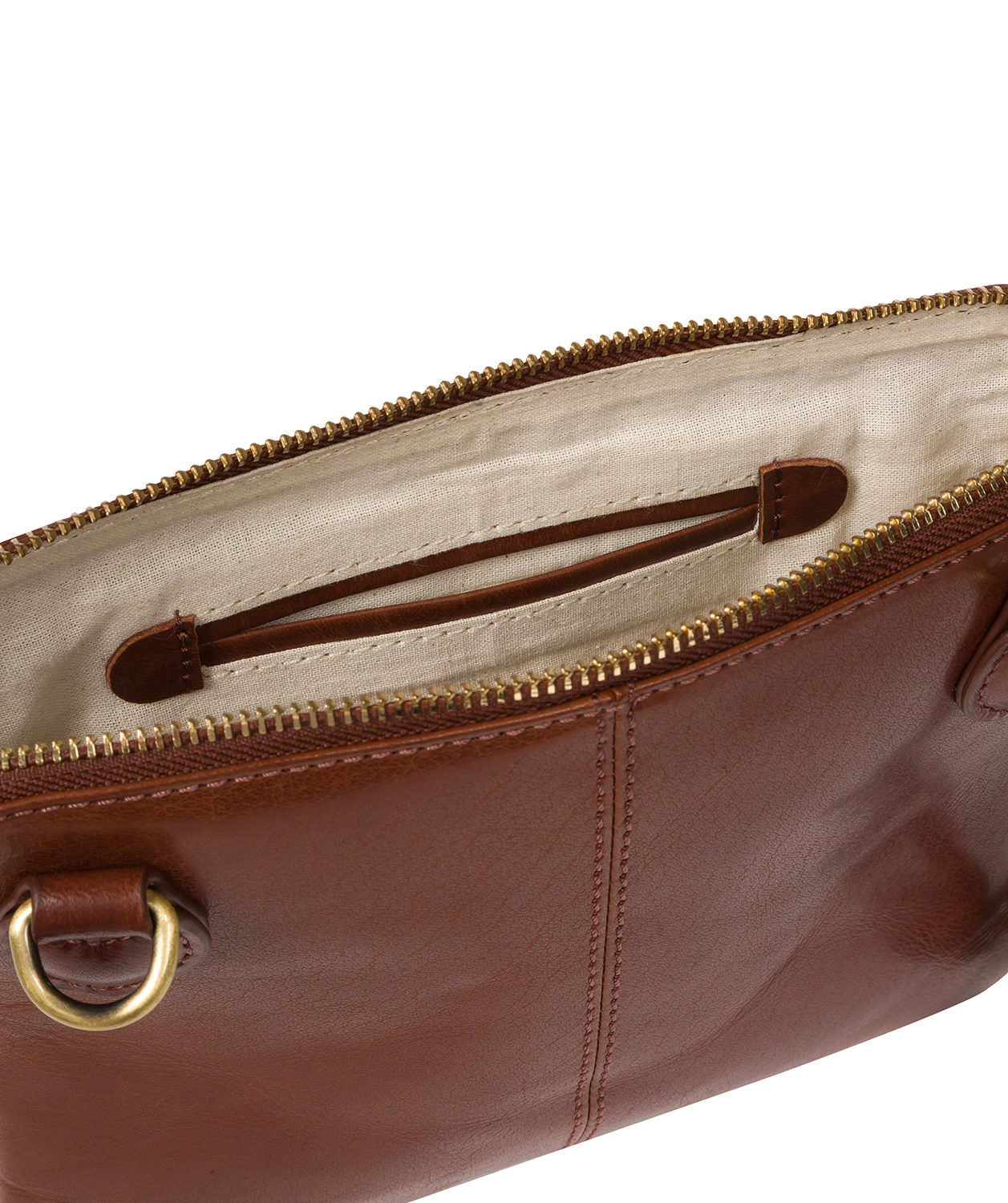 'Angel' Conker Brown Leather Cross Body Clutch Bag