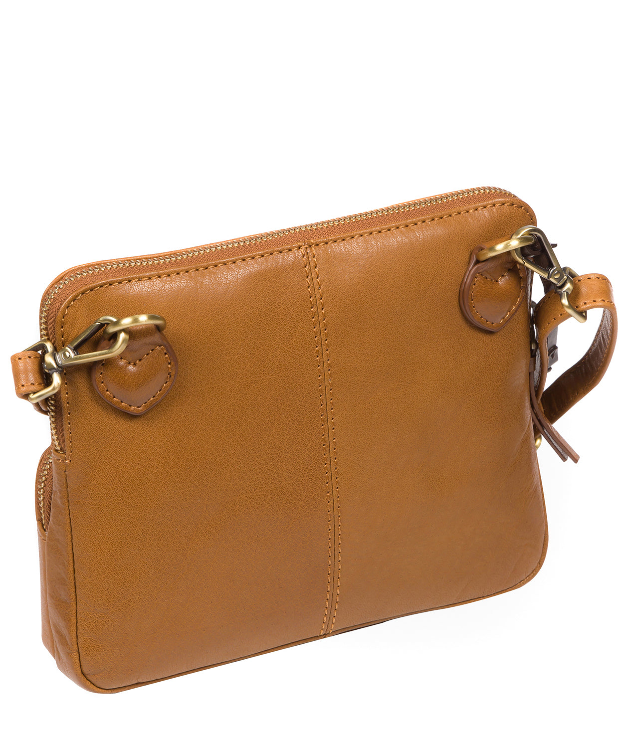 'Angel' Dark Tan Leather Cross Body Clutch Bag