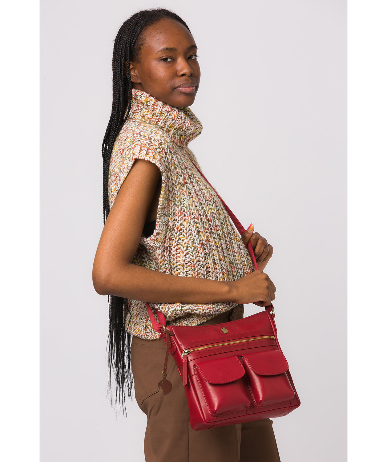 'Baby Bon' Chilli Pepper Leather Cross Body Bag