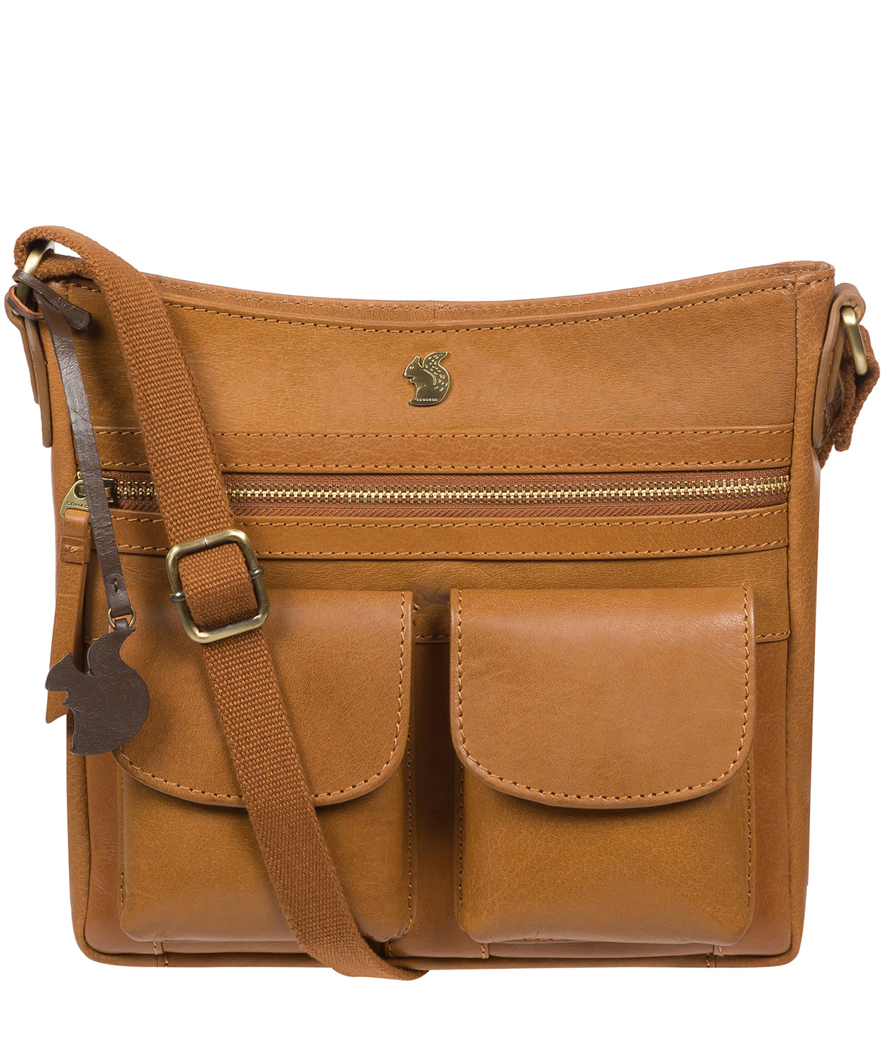 'Baby Bon' Dark Tan Leather Cross Body Bag