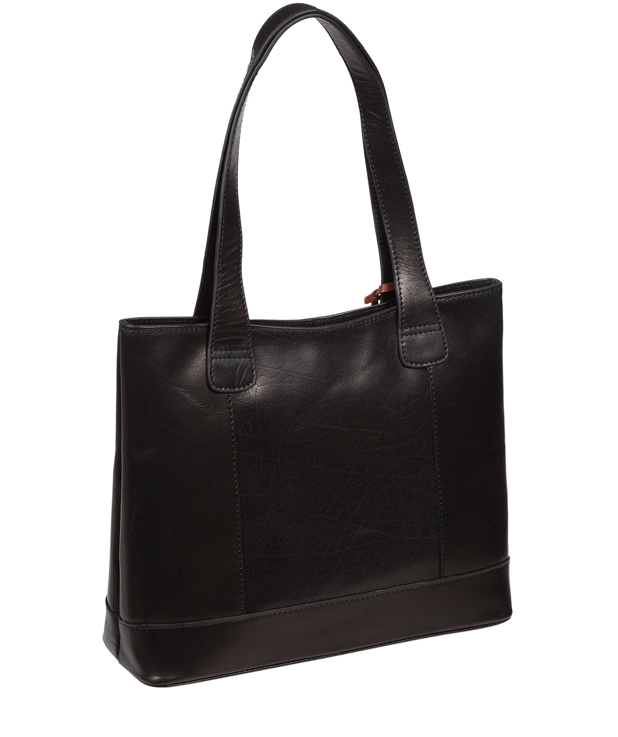 'Little Patience' Black Leather Tote Bag