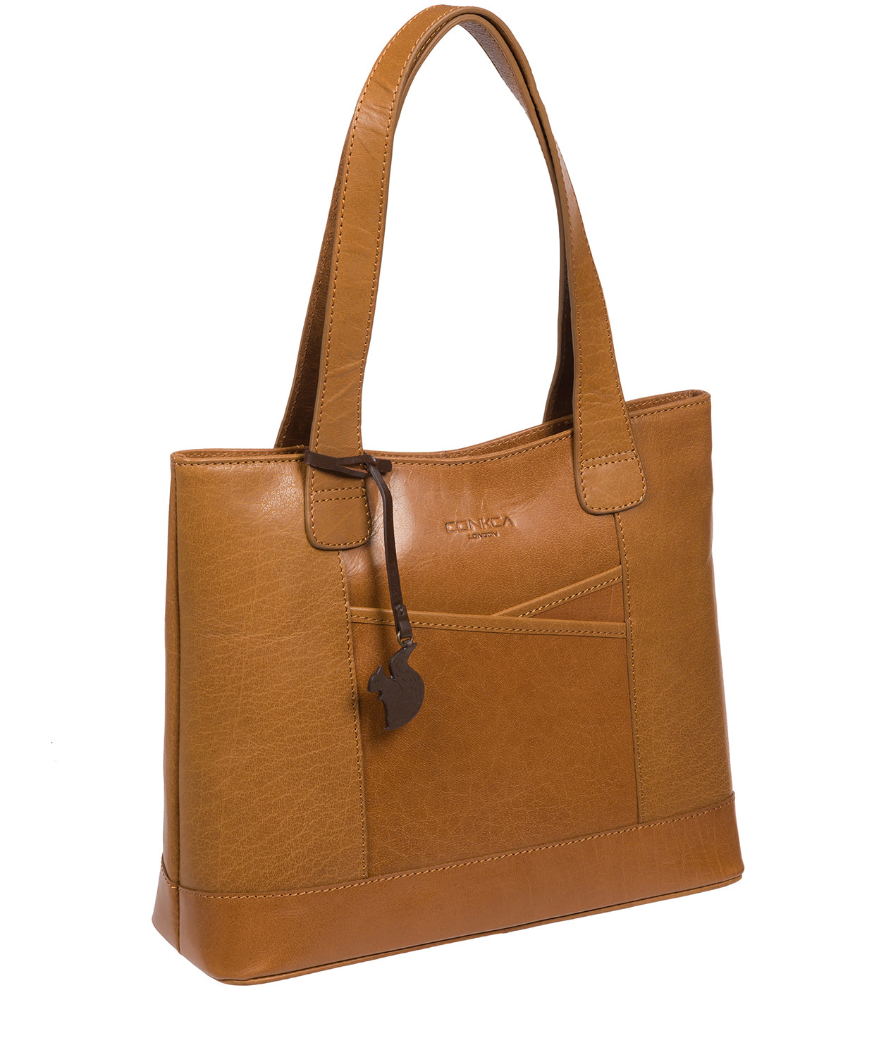 'Little Patience' Dark Tan Leather Tote Bag