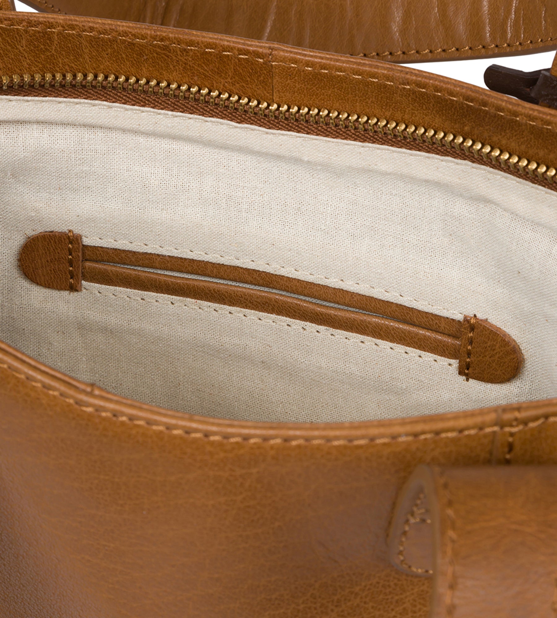 'Little Patience' Dark Tan Leather Tote Bag