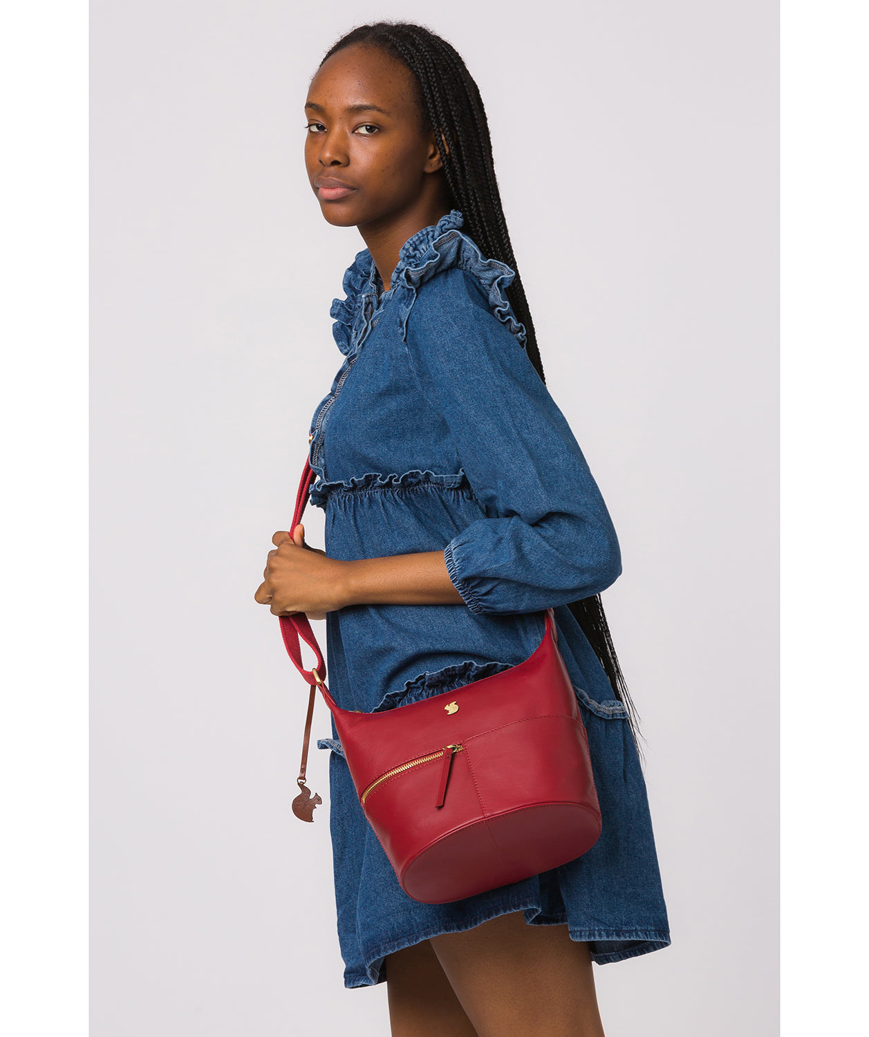 'Little Kristin' Chilli Pepper Leather Shoulder Bag