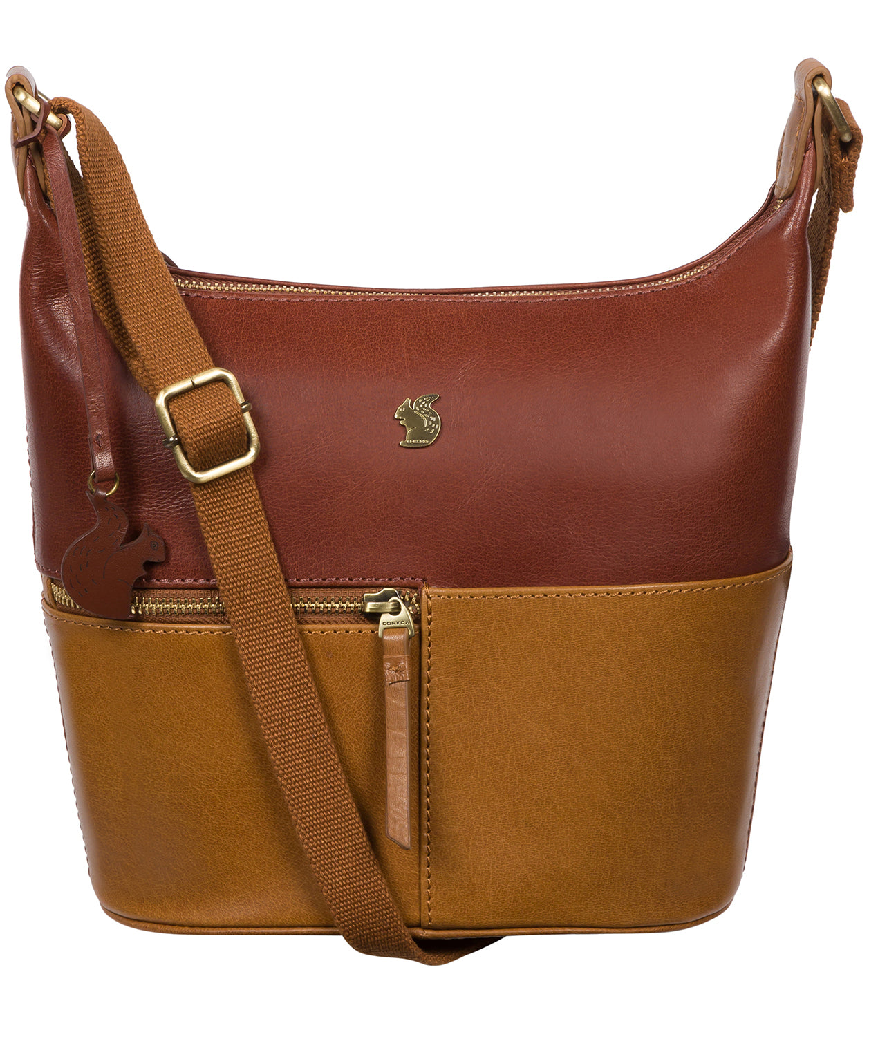 'Little Kristin' Dak Tan & Conker Brown Leather Shoulder Bag