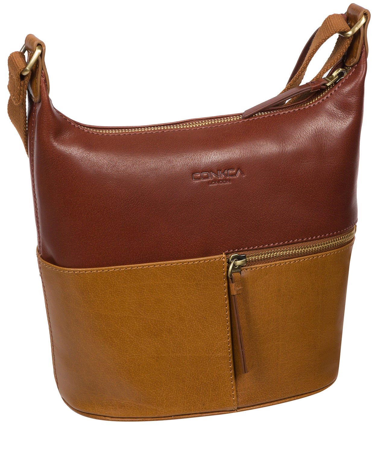 'Little Kristin' Dak Tan & Conker Brown Leather Shoulder Bag