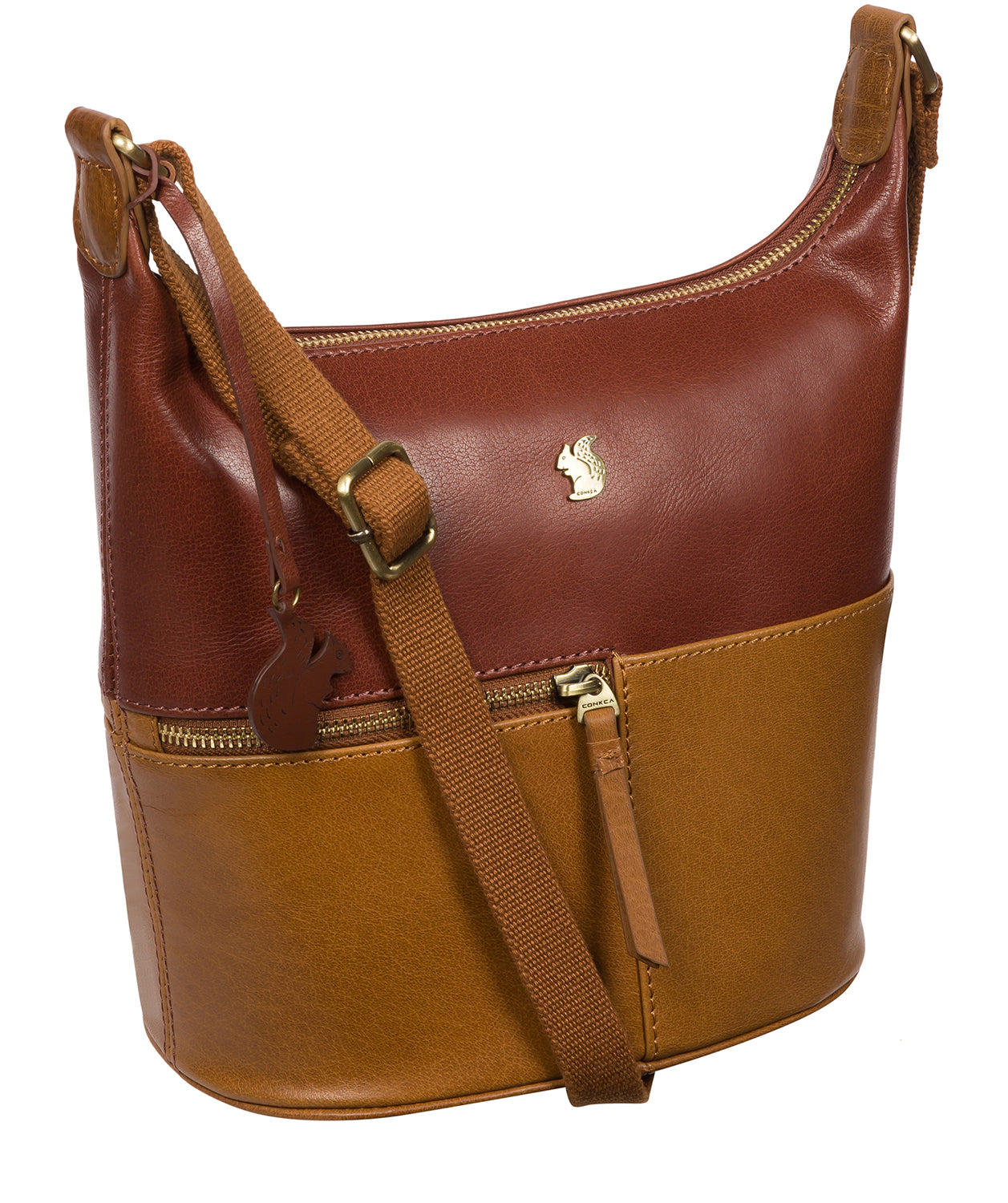 'Little Kristin' Dak Tan & Conker Brown Leather Shoulder Bag