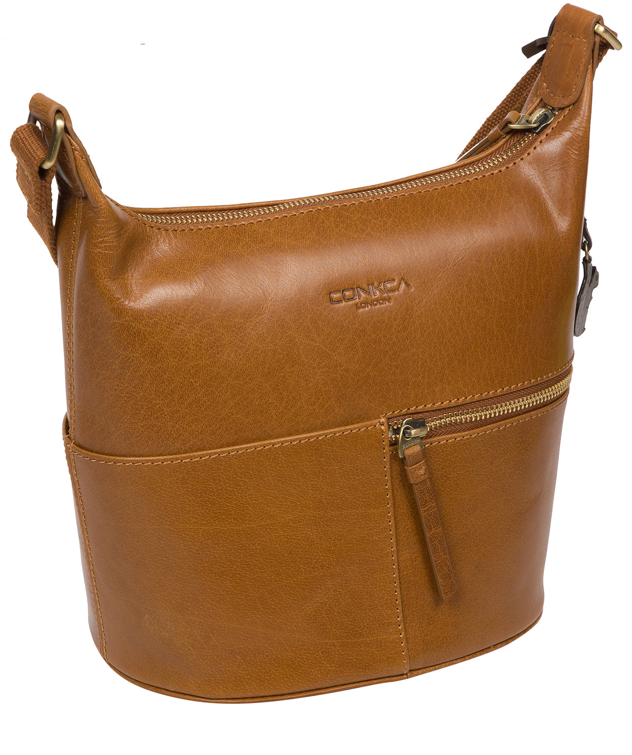 'Little Kristin' Dark Tan Leather Shoulder Bag