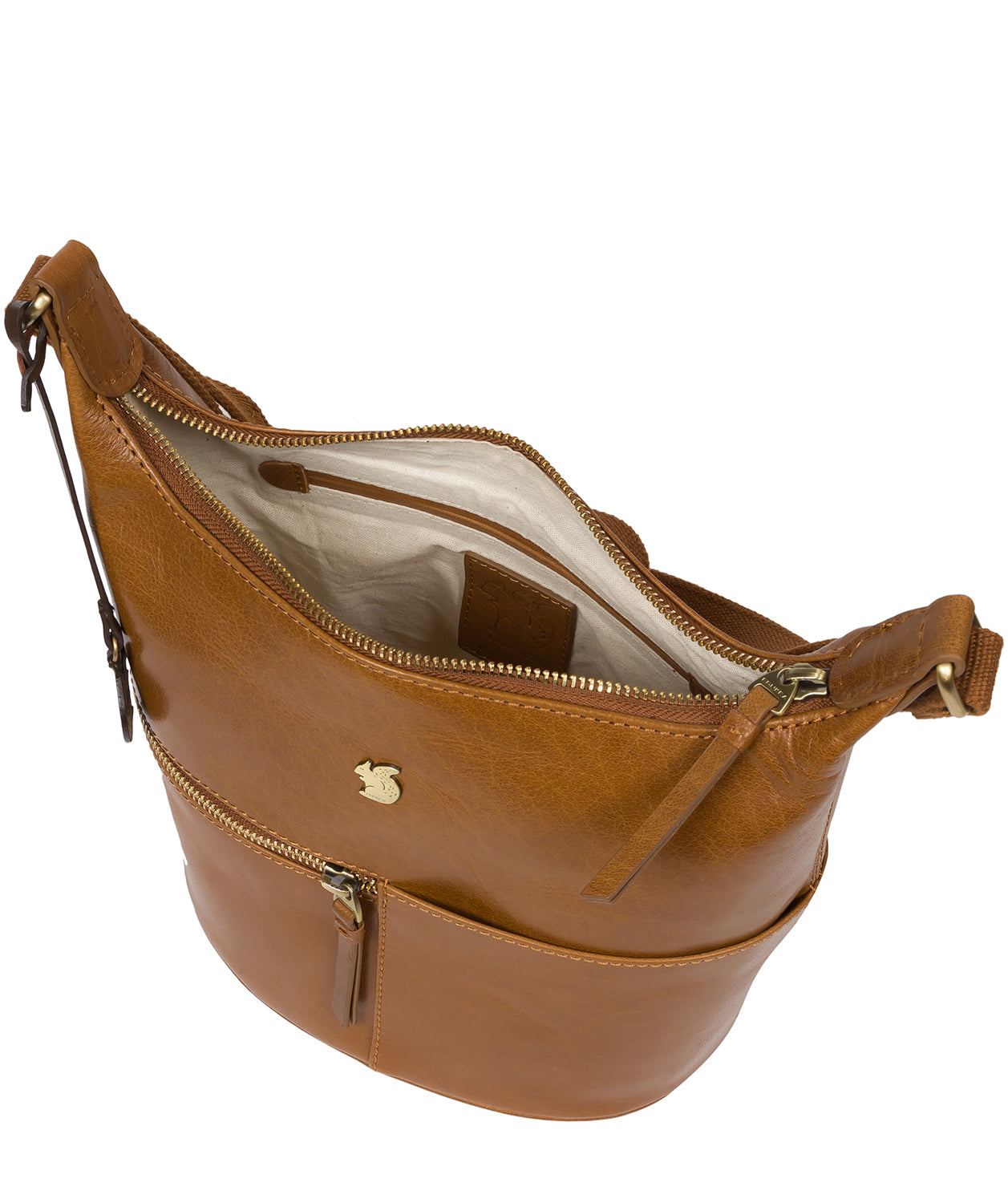 'Little Kristin' Dark Tan Leather Shoulder Bag