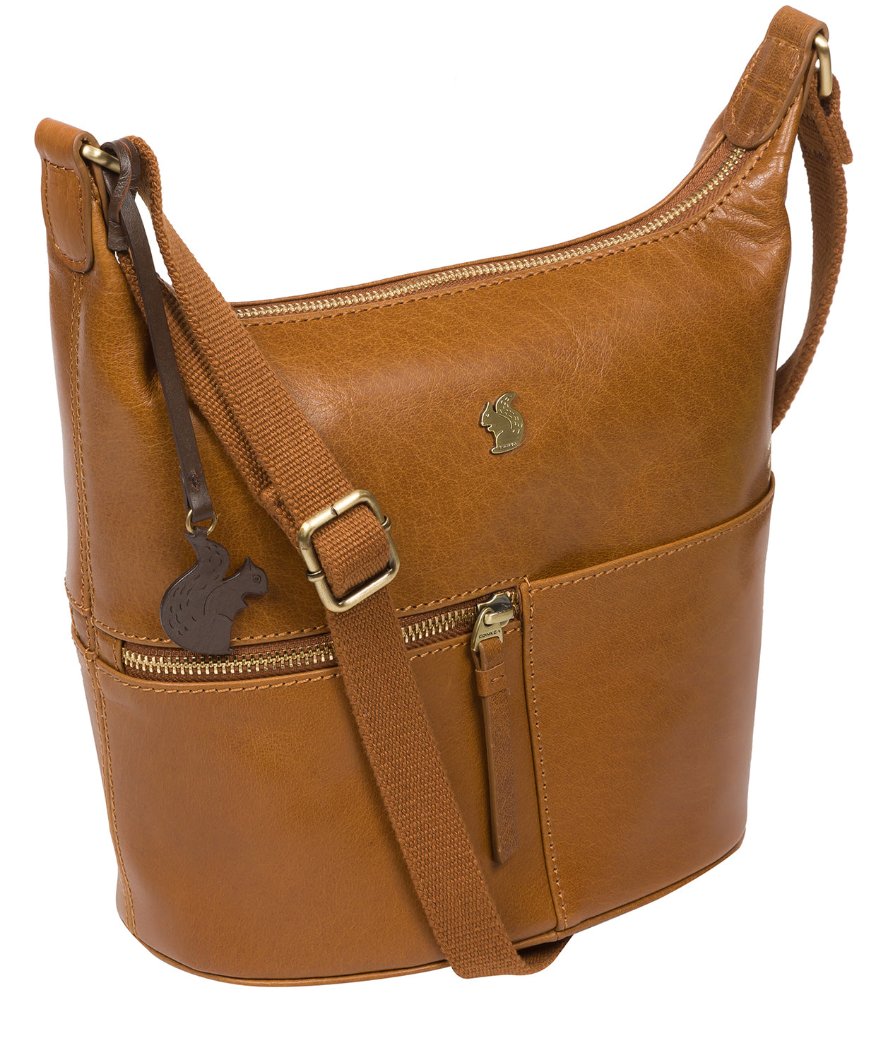 'Little Kristin' Dark Tan Leather Shoulder Bag