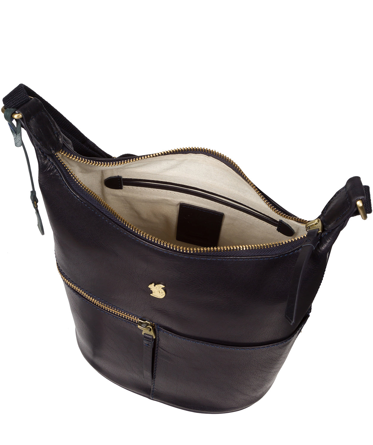 'Little Kristin' Navy Leather Shoulder Bag