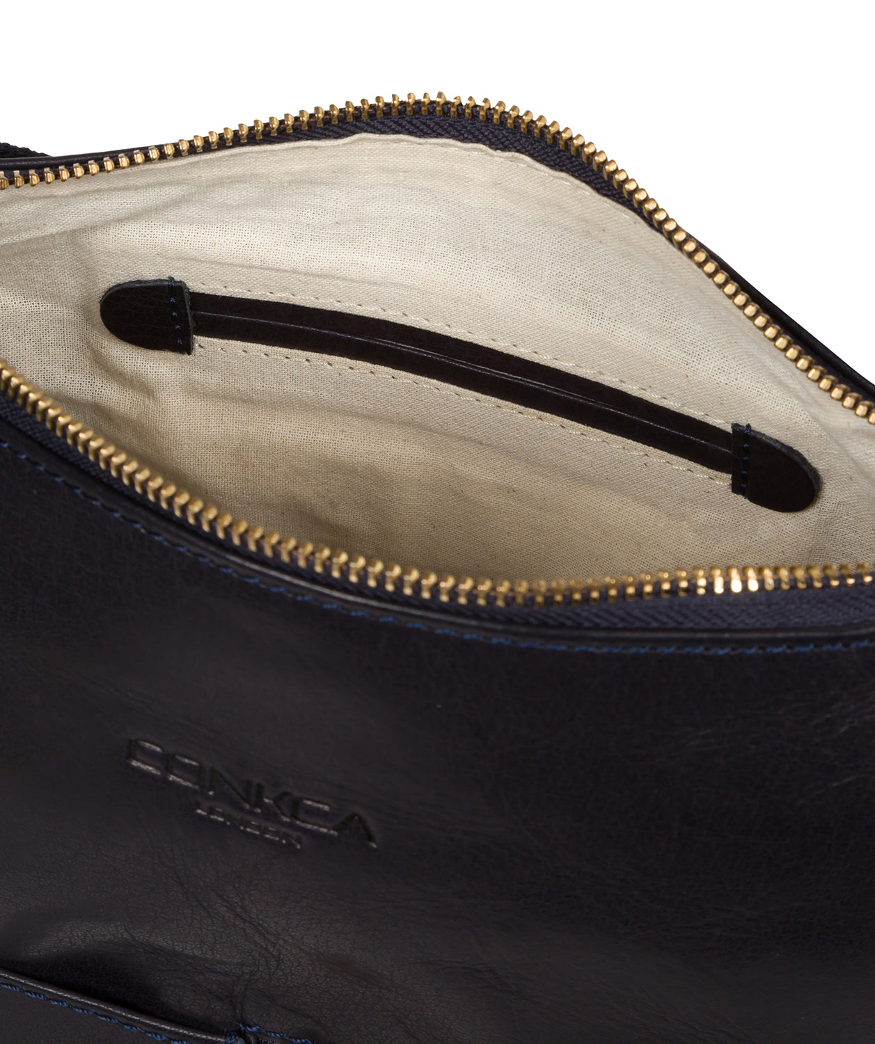 'Little Kristin' Navy Leather Shoulder Bag