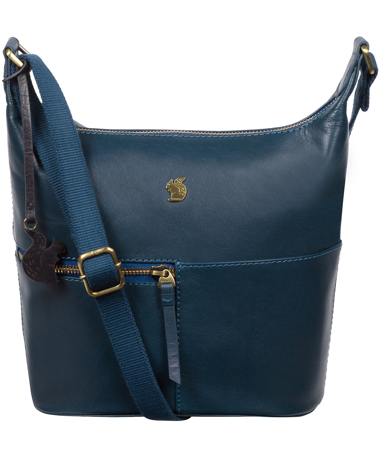 'Little Kristin' Snorkel Blue Leather Shoulder Bag