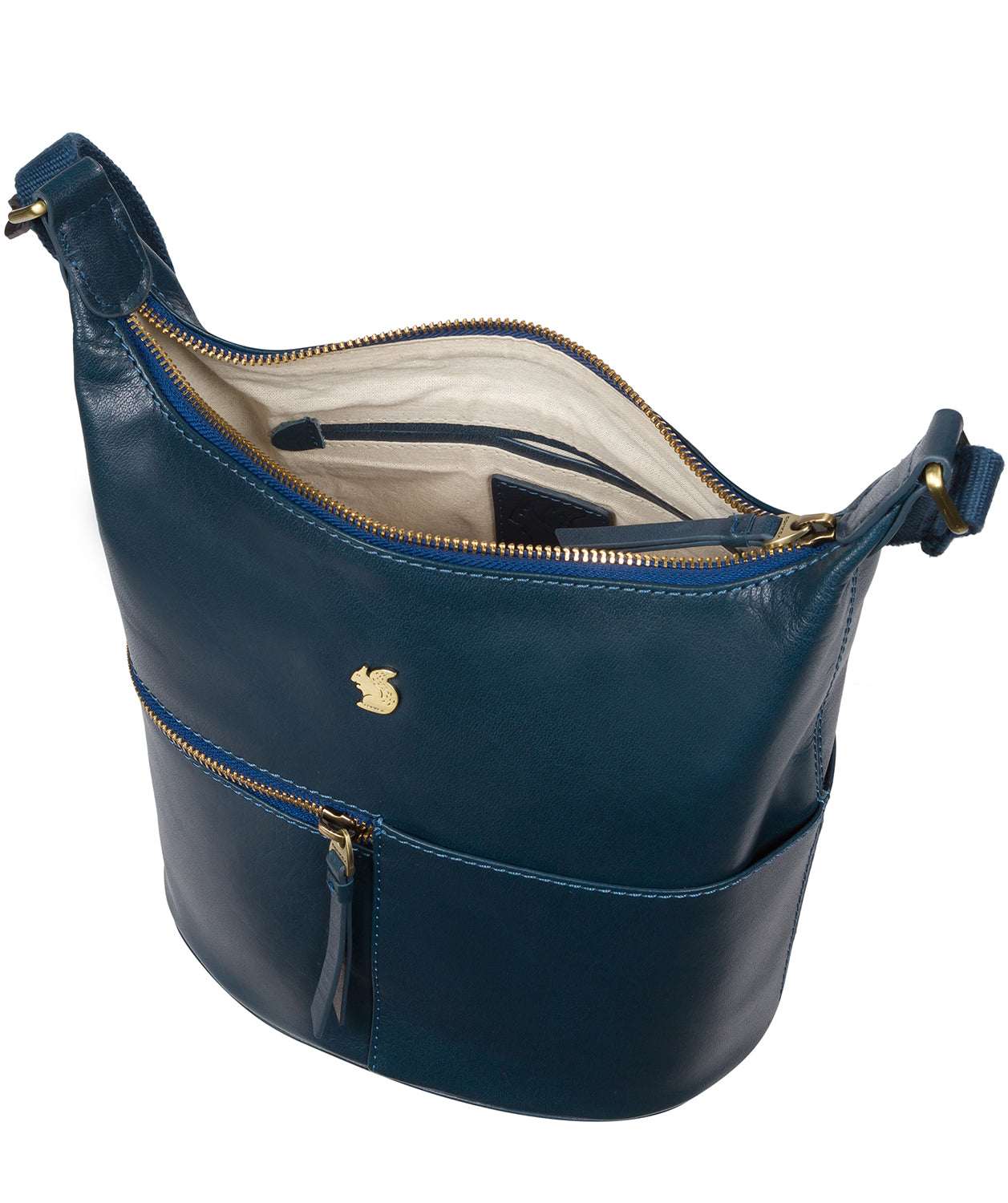 'Little Kristin' Snorkel Blue Leather Shoulder Bag