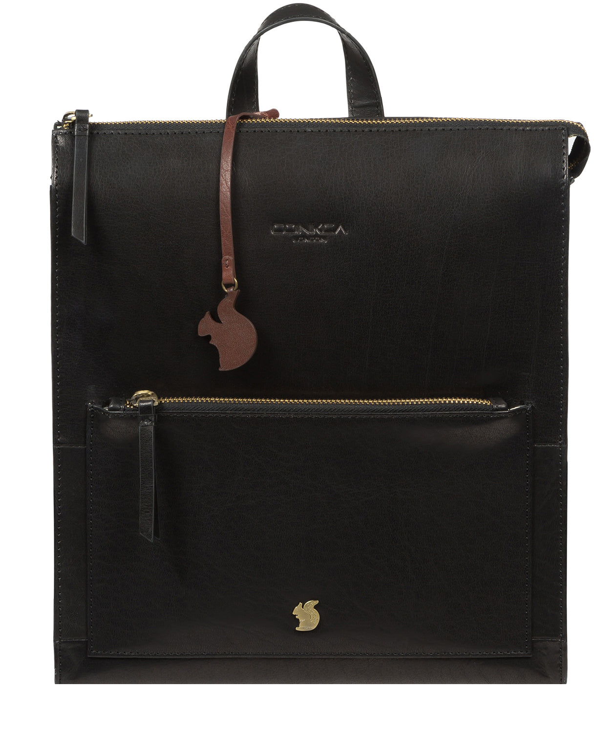 'Aok' Black Leather Backpack