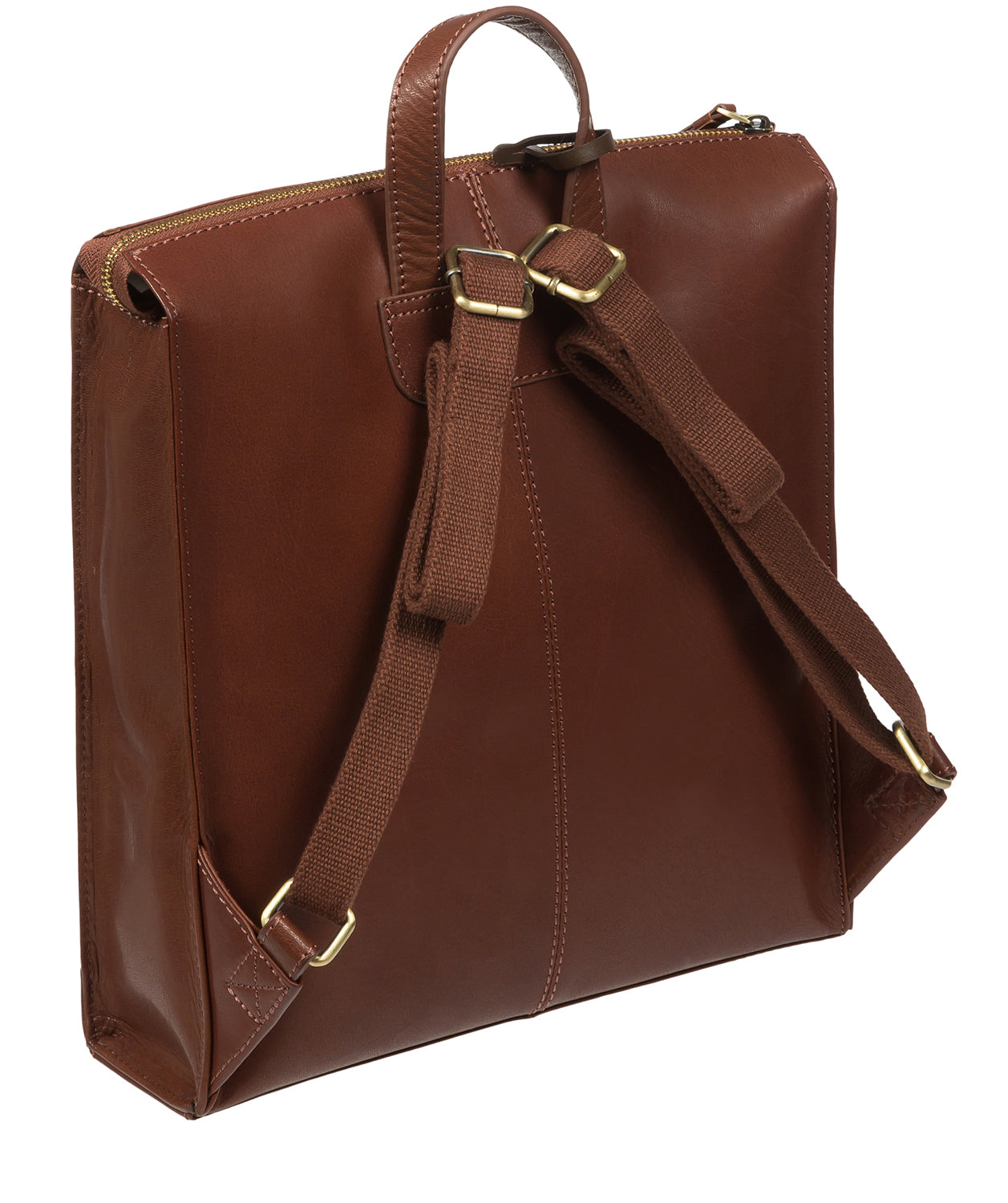 'Aok' Conker Brown Leather Backpack